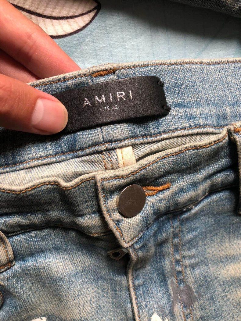 Amiri Amiri rare splashed blue diamond bottom jeans Size US 32 / EU 48 - 3 Thumbnail
