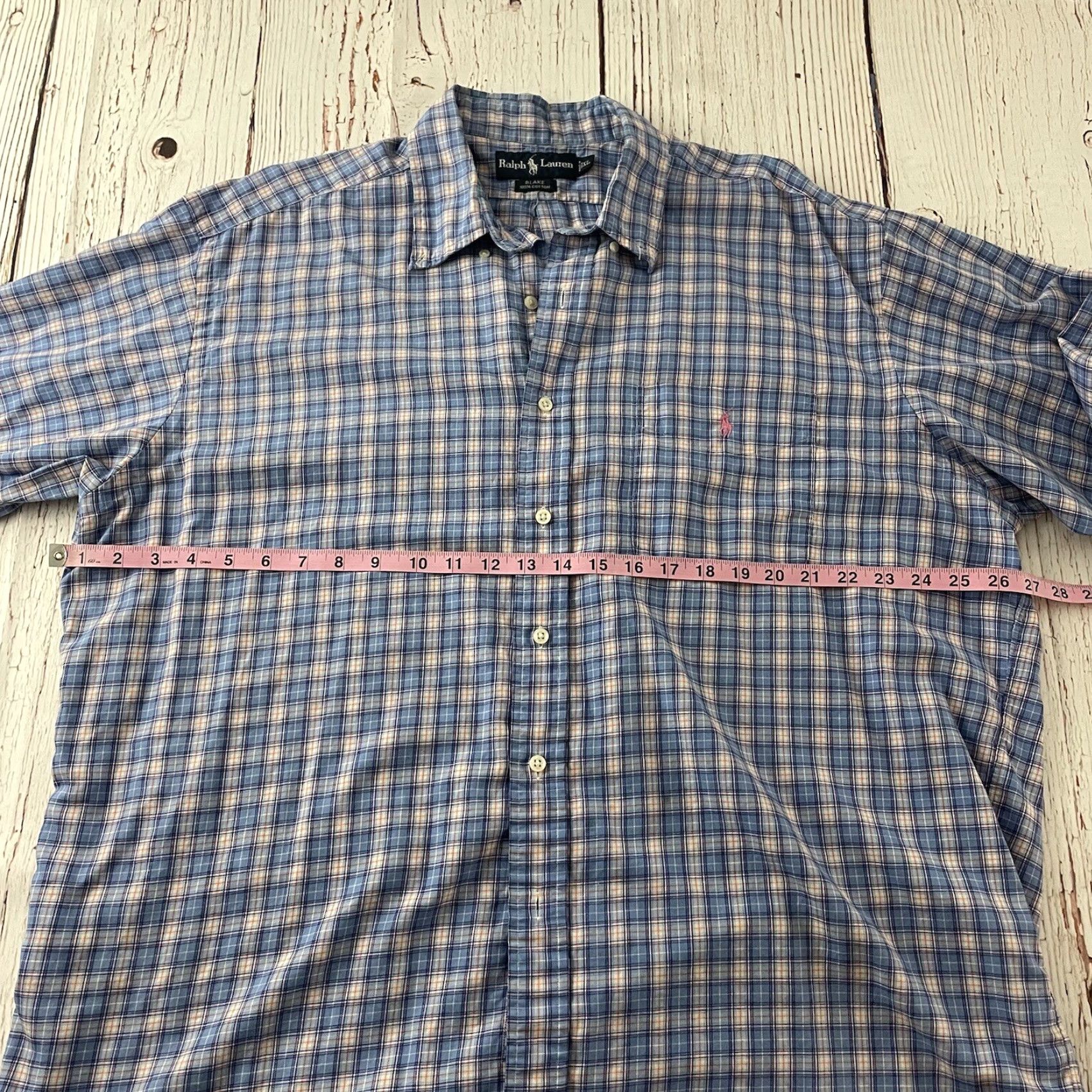 Polo Ralph Lauren Polo Ralph Lauren Blake Plaid Cotton Long Sleeve Button Shirt Men's XL Blue Size US XL / EU 56 / 4 - 4 Thumbnail