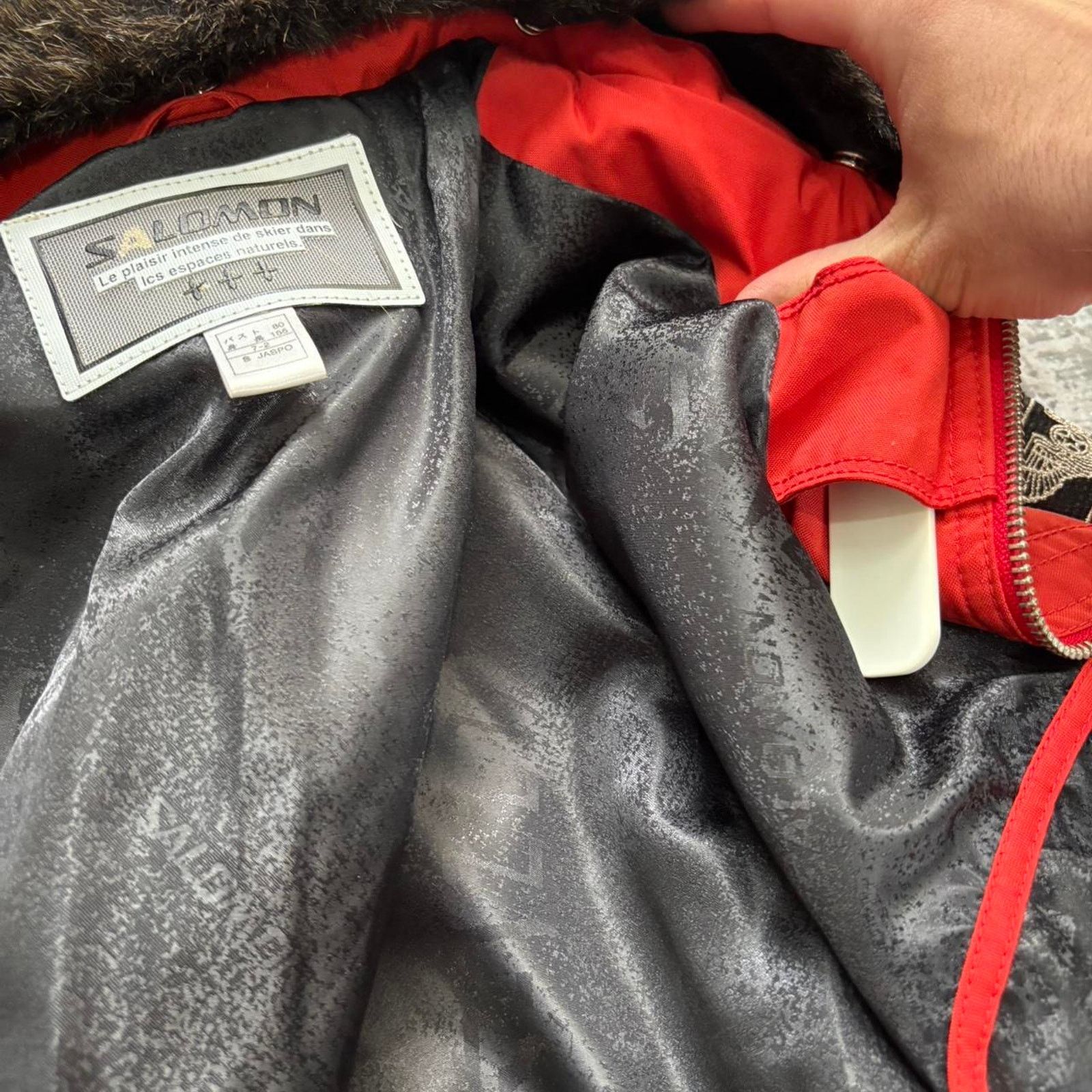 Salomon × Vintage Vintage 90s Salomon Ski Jacket. Top Squad Fur Collar. Small. Size US S / EU 44-46 / 1 - 4 Thumbnail