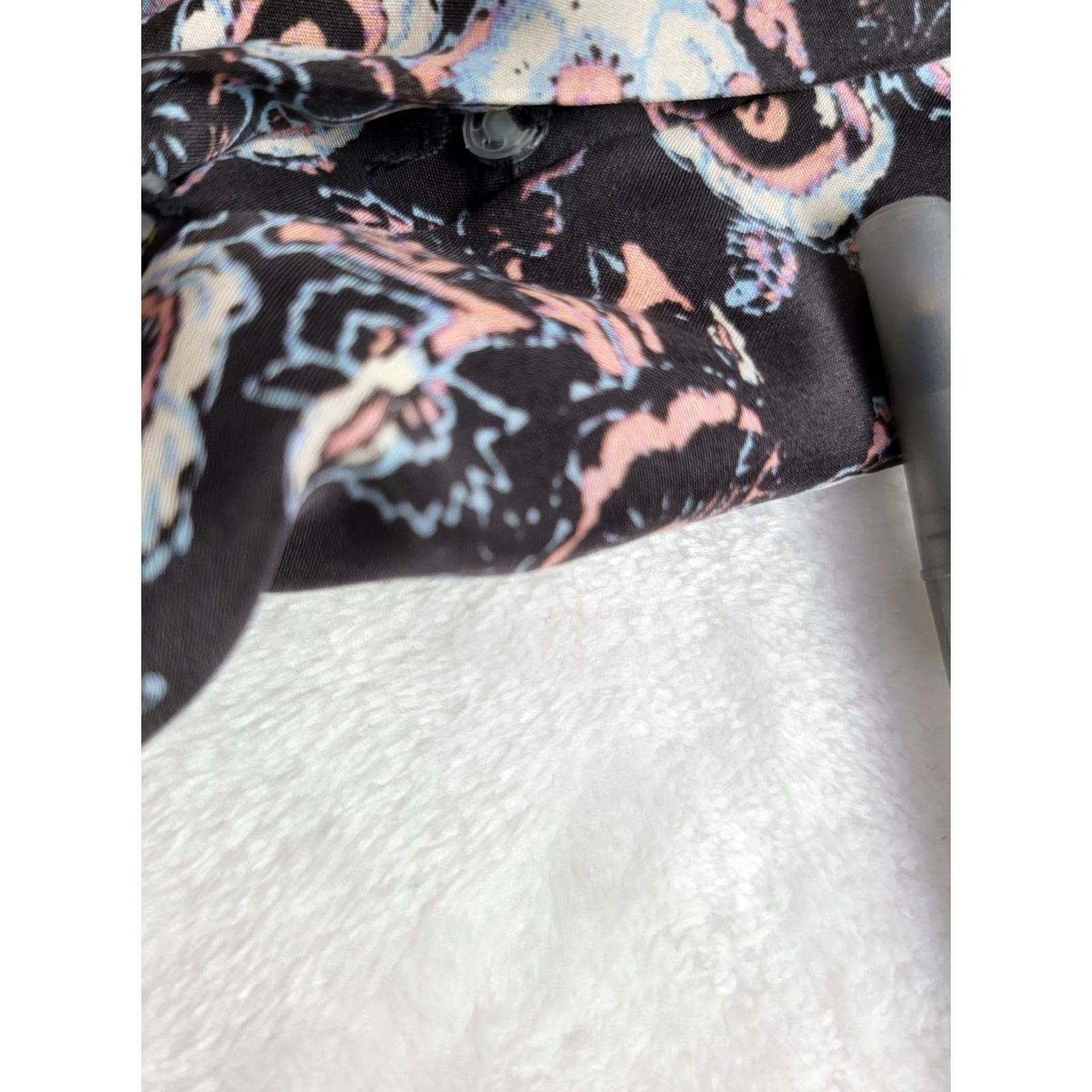Veronica Beard Veronica Beard Silk Dress Boho Floral Smocked Waist 3/4 Sleeve V-Neck Zip Short Mini Black Size 8 Womens Size M / US 6-8 / IT 42-44 - 7 Thumbnail