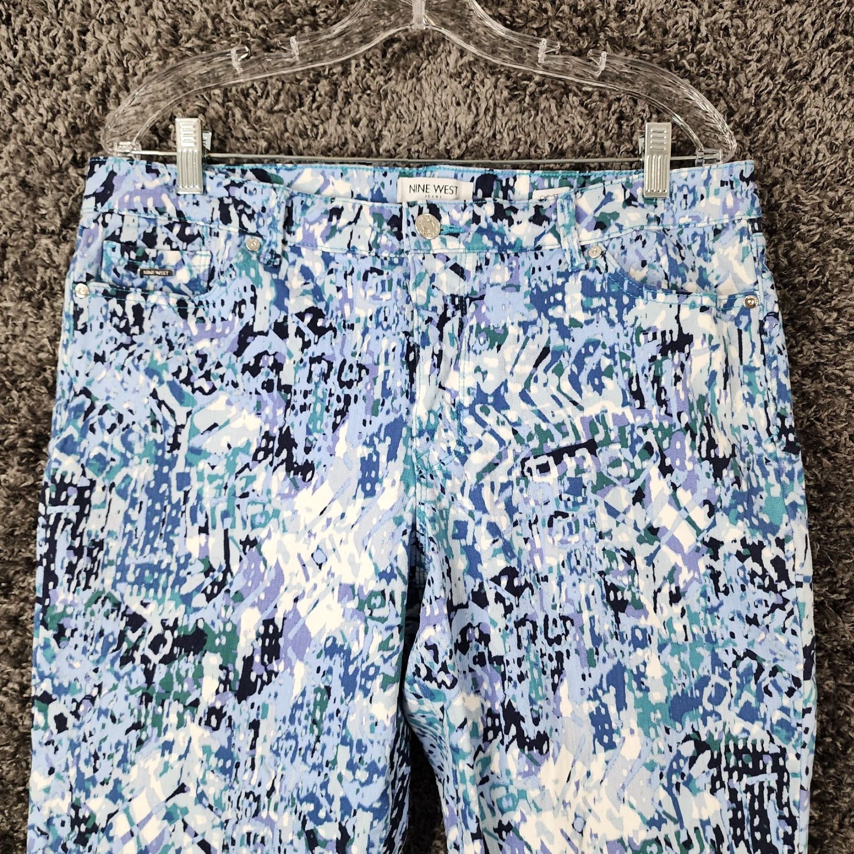 Nine West Nine West Chrystie Womens Blue Patterned Jean Capris Size 14 Jeans Capris Womens Blue 14 Nine West Chrystie Patterned Jeans Capris Size 36" / US 14 / IT 50 - 2 Thumbnail