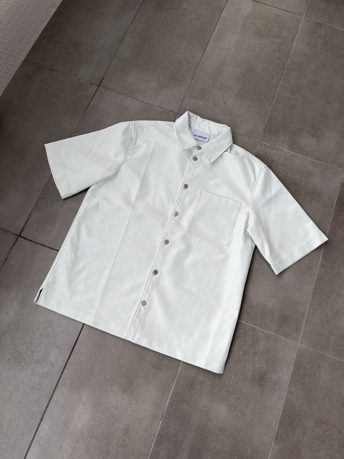 Han Kjobenhavn !DS! SS21 Han Kjobenhavn White Croc Skin Summer Shirt Size US M / EU 48-50 / 2 - 6 Thumbnail