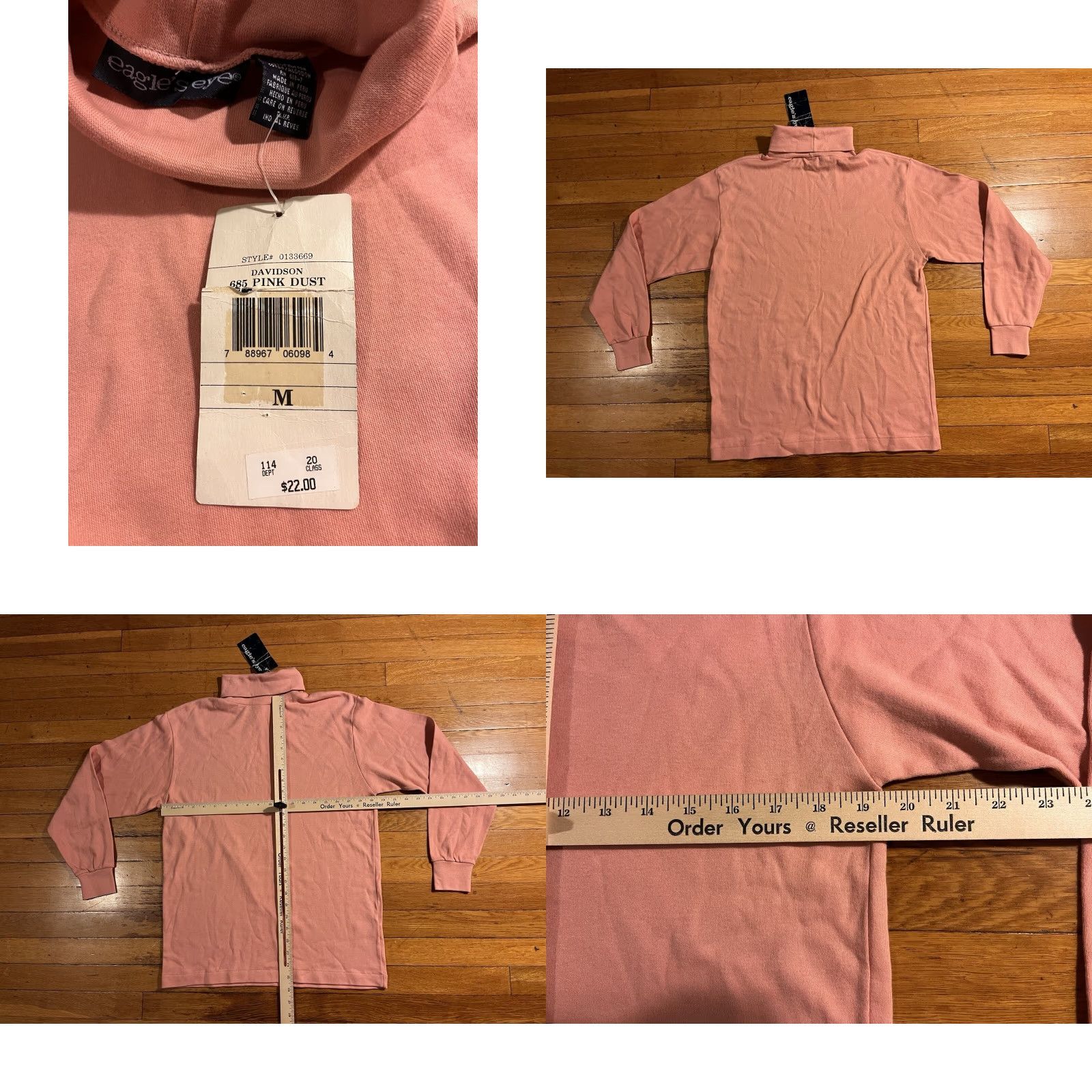 Pinko VINTAGE Eagle’s Eye Turtleneck Shirt Women’s Medium Pink Casual Solid 80s 90s Retro Preppy Classic Regular Womens Size M / US 6-8 / IT 42-44 - 8 Thumbnail