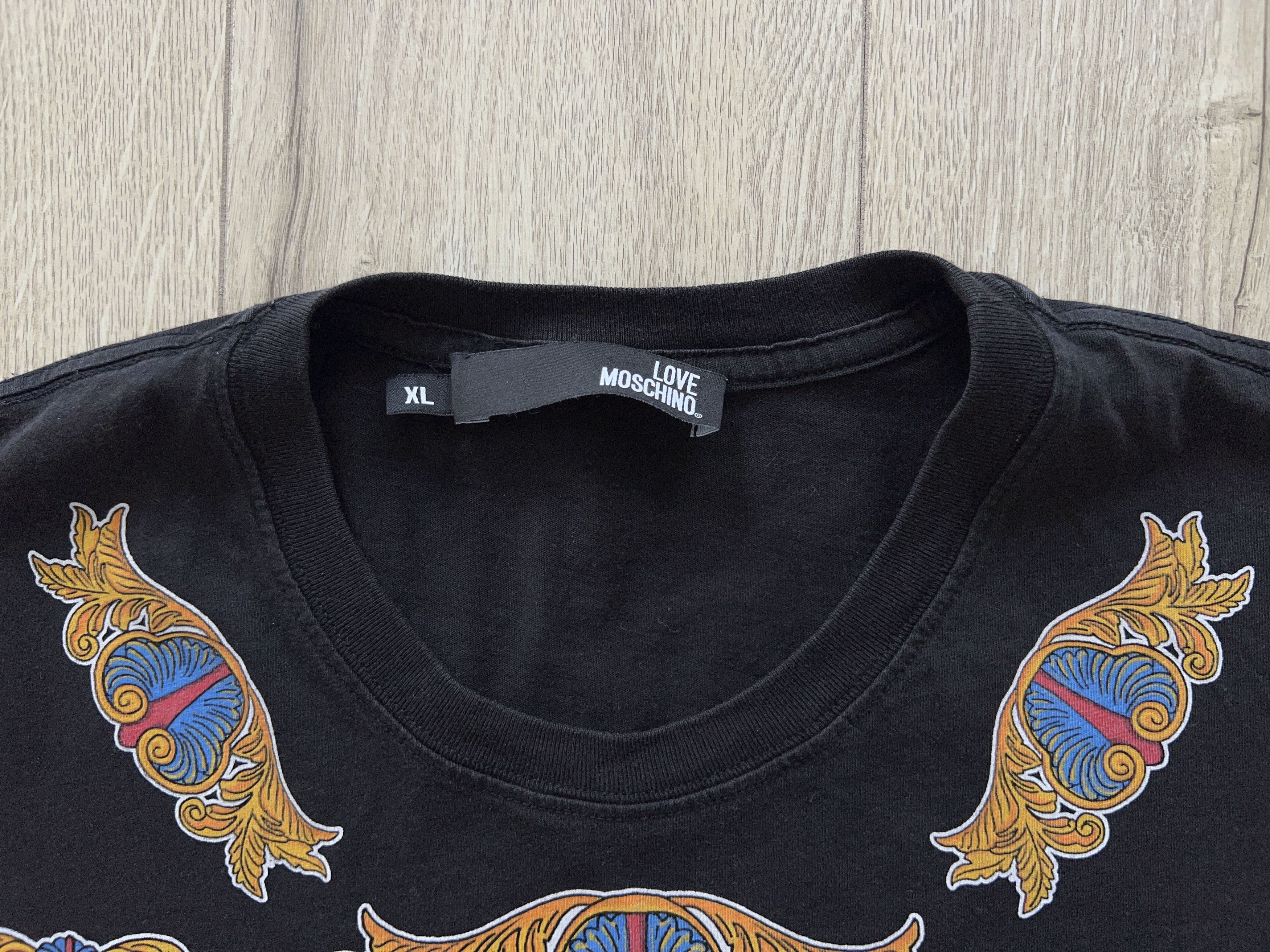 Designer × Moschino Mens LOVE MOSCHINO Big Logo Black Cotton T Shirt Size XL Size US XL / EU 56 / 4 - 2 Thumbnail