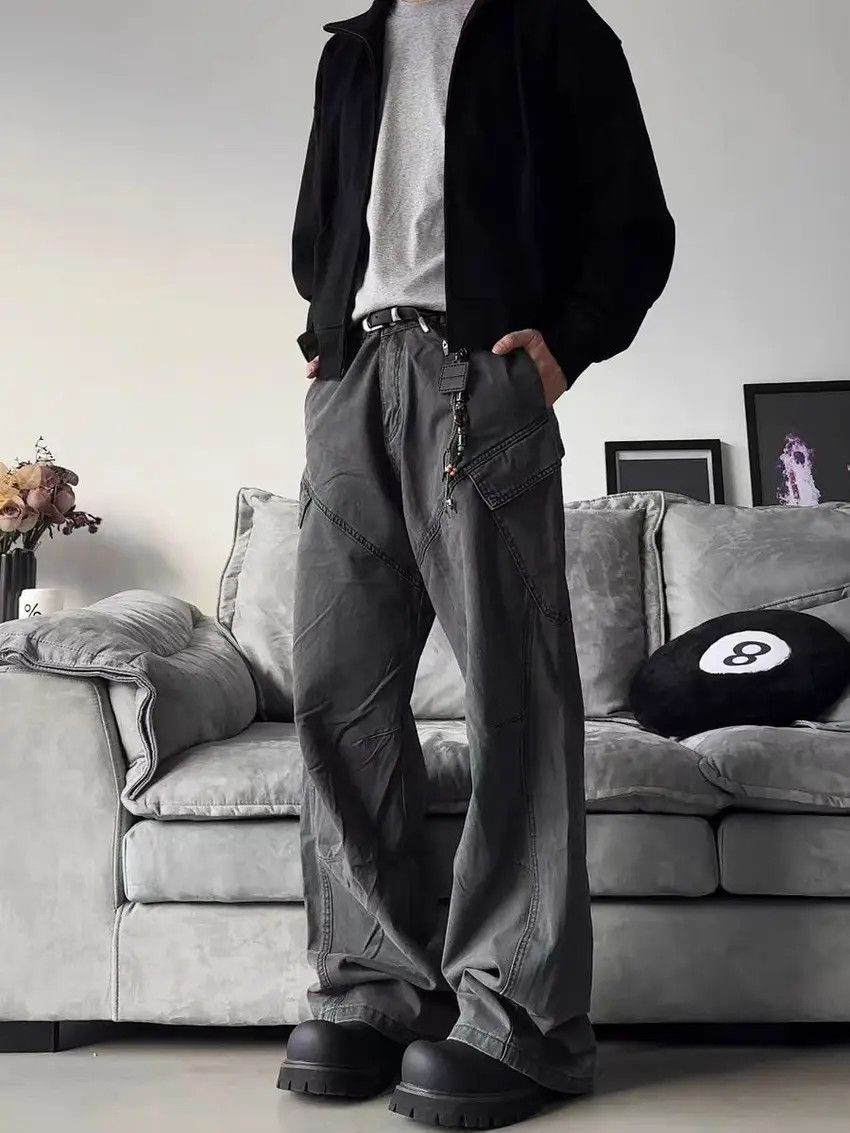 Designer × Japanese Brand Vintage Washed Gray Straight Leg Denim Trousers Size US 34 / EU 50 - 1 Thumbnail