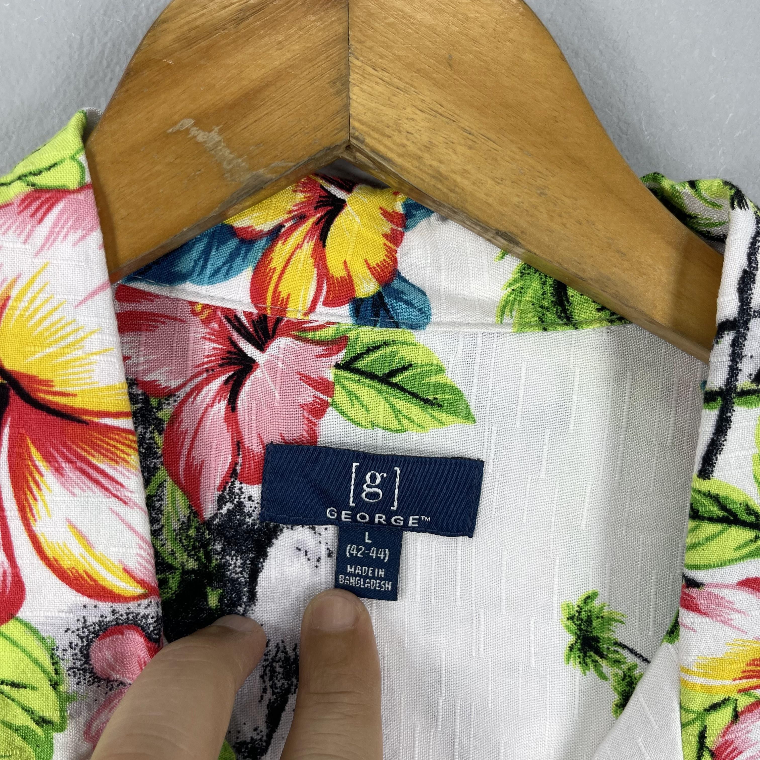 Vintage Vintage 90s Aloha Beach Hibiscus Floral Motive Shirt Size US L / EU 52-54 / 3 - 5 Thumbnail