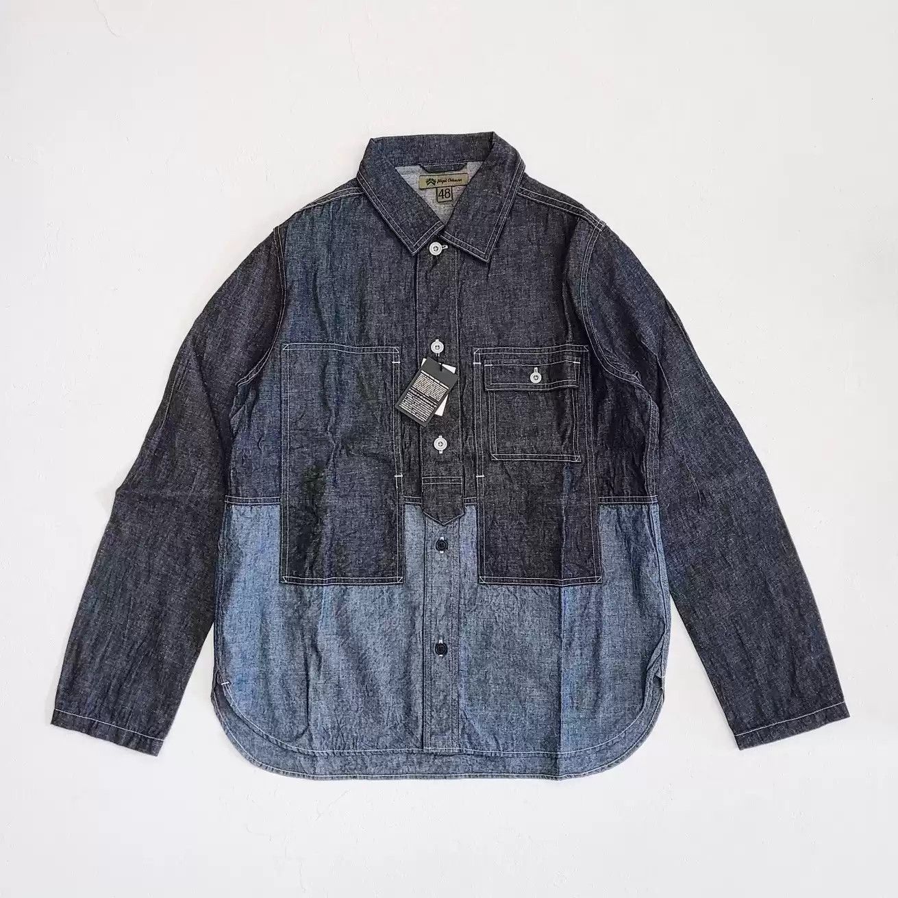 image of Nigel Cabourn Utility Shirt Lybro in Blue, Men's (Size Large)