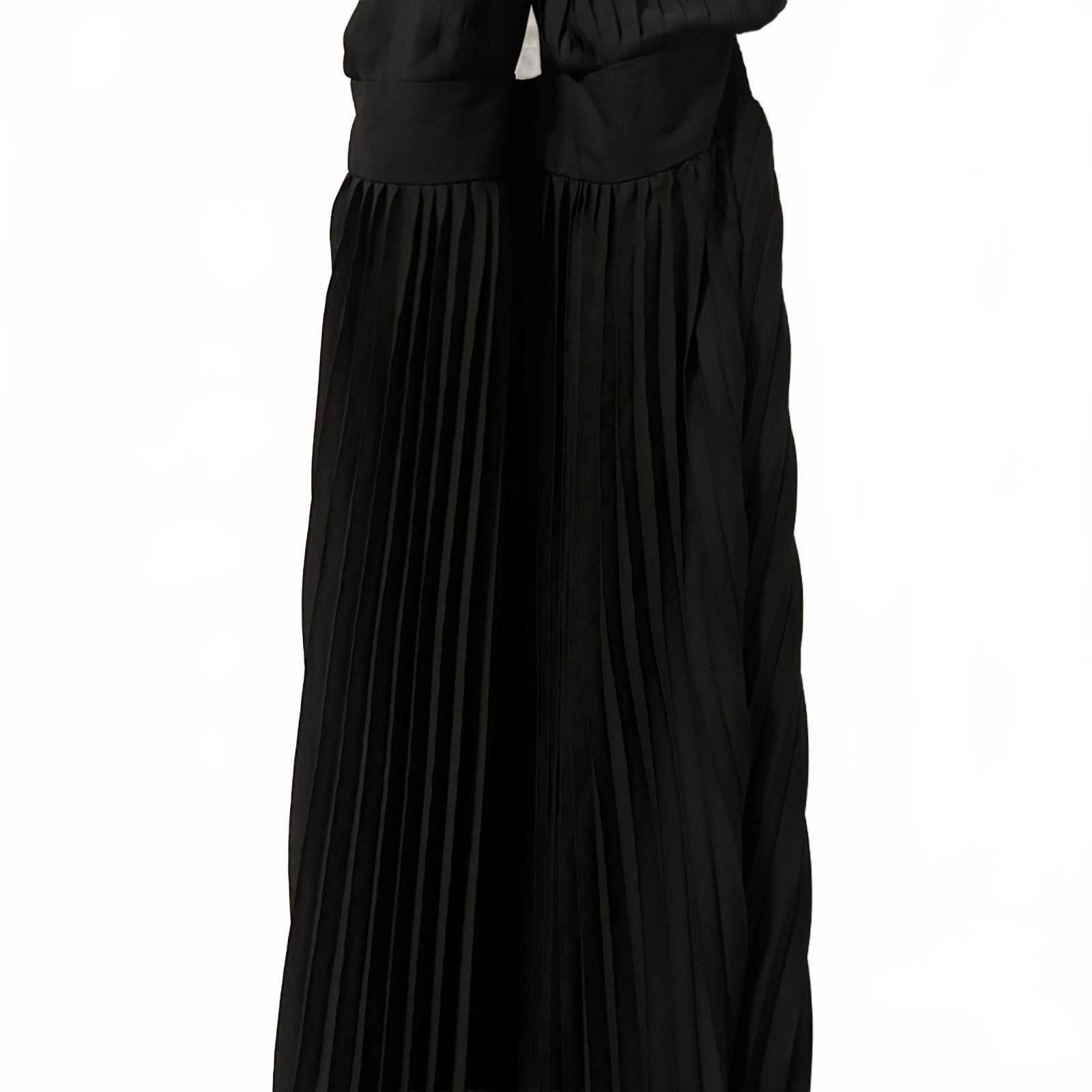 Designer Elegant Black Pleated Maxi Dress by Pink Lily Size 3XL / US 20-22 - 2 Thumbnail