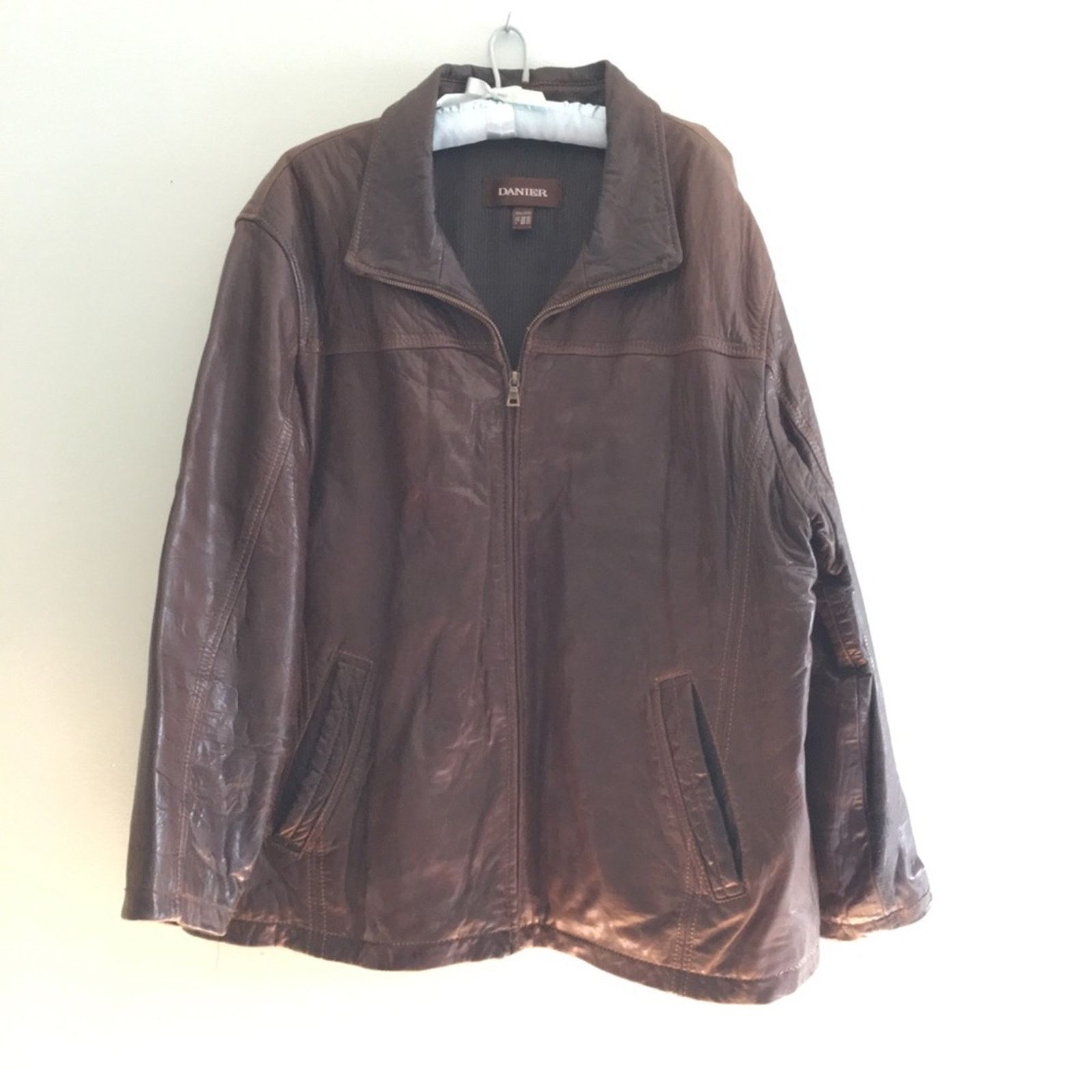 image of Danier Brown Leather Jacket, Men's (Size 2XL)