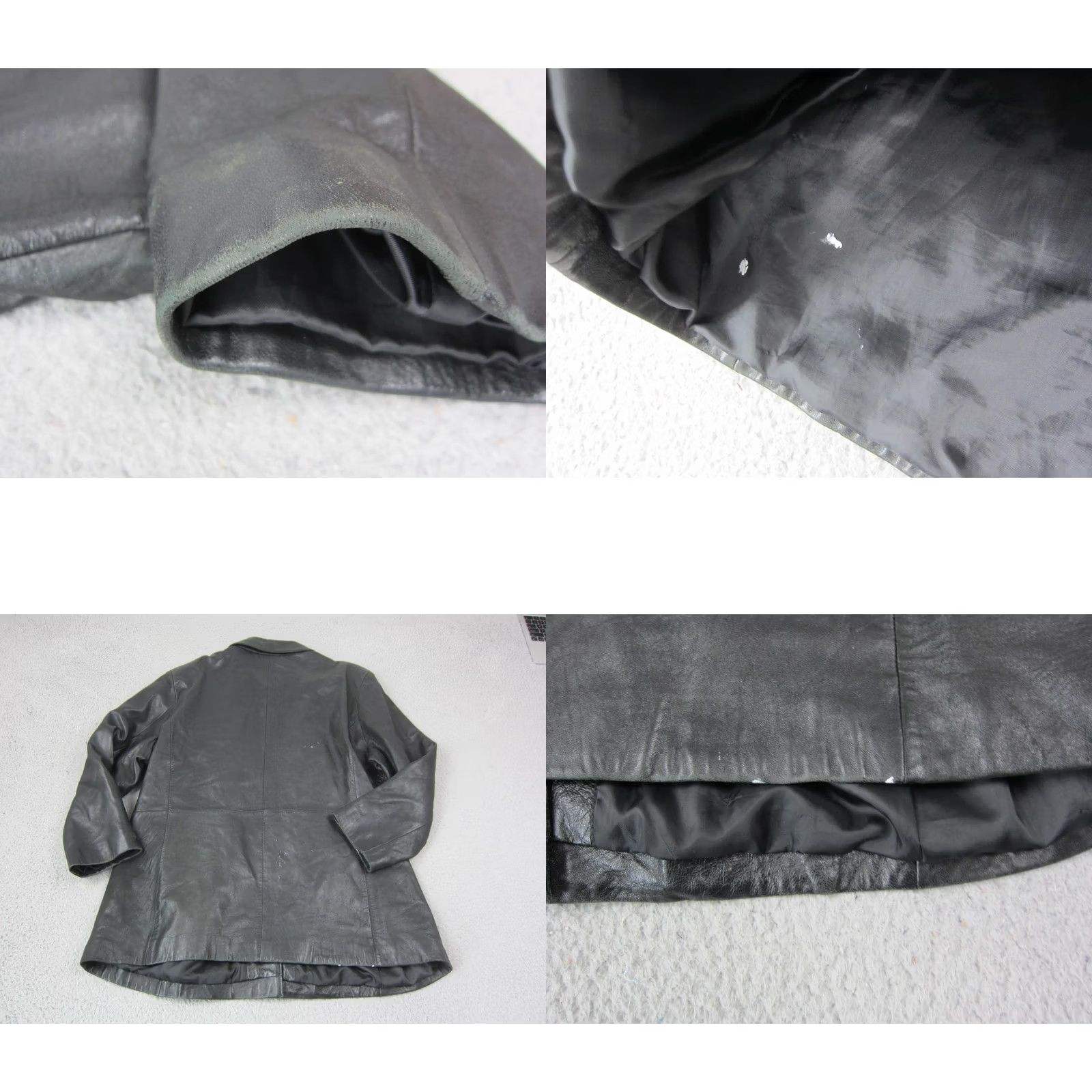 Vintage Relativity Jacket Womens 2X Black Leather Full Zip Biker Motorcycle Hoodie Lined Pattern Solid casual Workwear 80s 90s Mens Girls Size XXL / US 16-18 / IT 52-54 - 8 Thumbnail