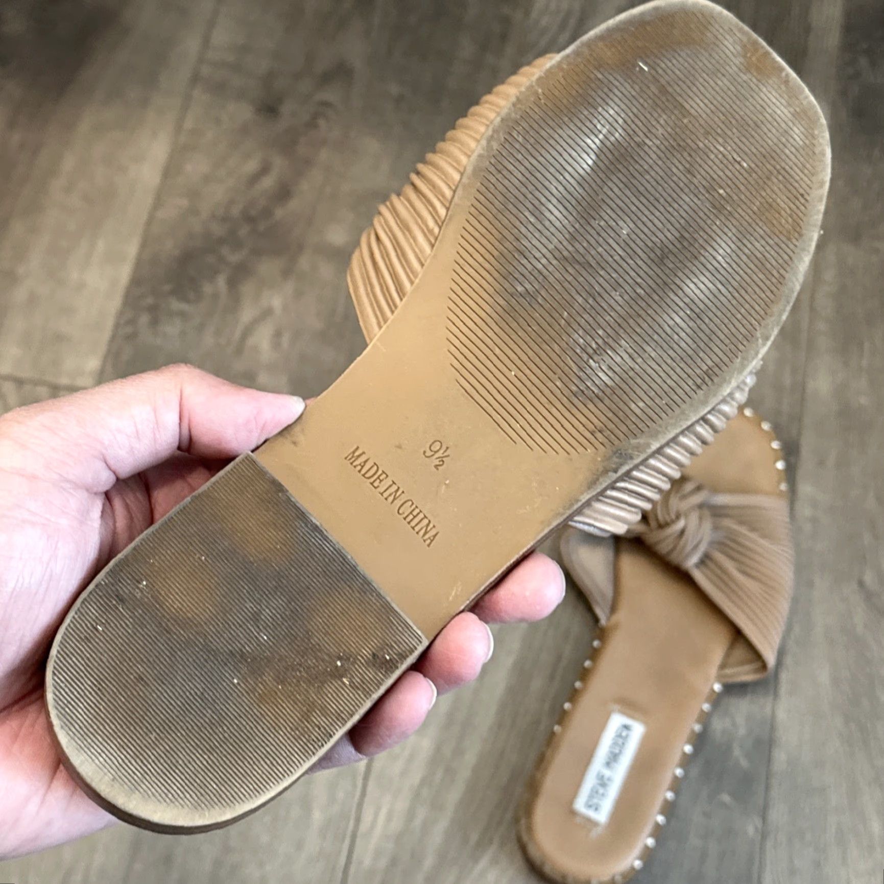 Steve Madden STEVE MADDEN Women’s Flat Sandals Slip On Knot Bow Cushioned Brown 9.5 Size US 9.5 / IT 39.5 - 4 Thumbnail