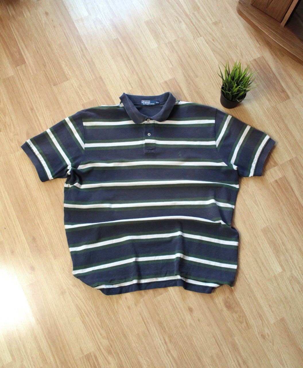 Polo Ralph Lauren 🔥 Ralph Lauren Faded Y2K Chief Keef Washed Polo Striped Size US XXL / EU 58 / 5 - 1 Thumbnail