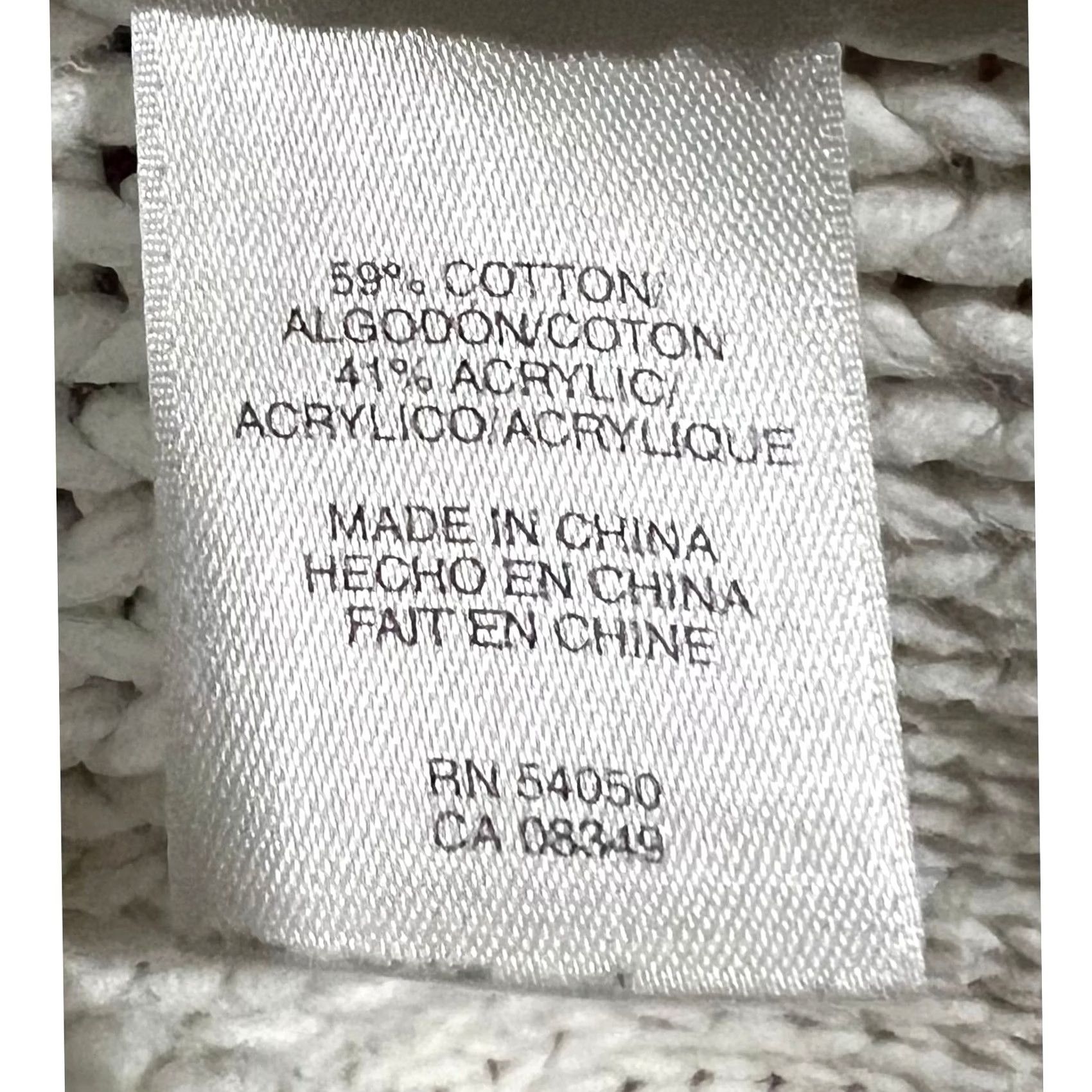 Nine West Nine West Women's Cardigan Open Front Chunky Knit Cotton Blend M White Sweater Knit Womens 90s? Size M / US 6-8 / IT 42-44 - 7 Thumbnail