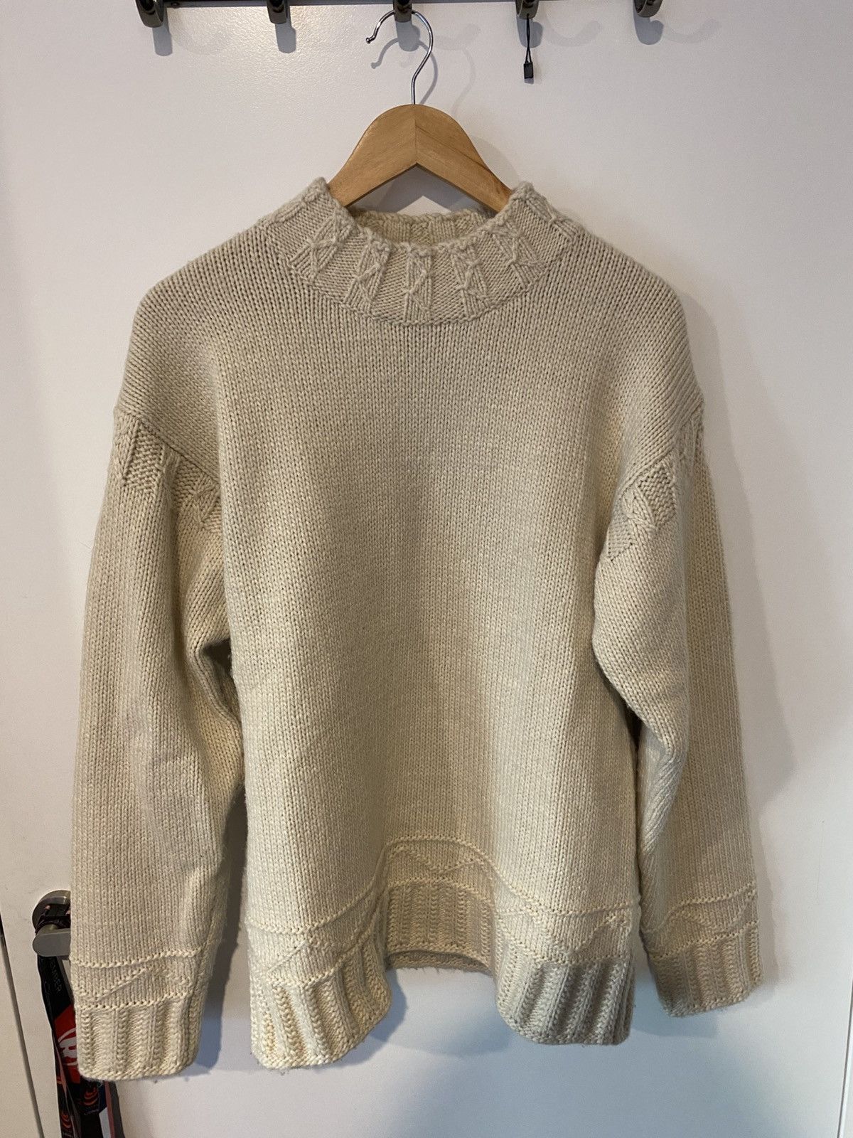 JW Anderson × Uniqlo Cream J.W Anderson Mock Neck Alpaca Blend Sweater Size US M / EU 48-50 / 2 - 1 Thumbnail