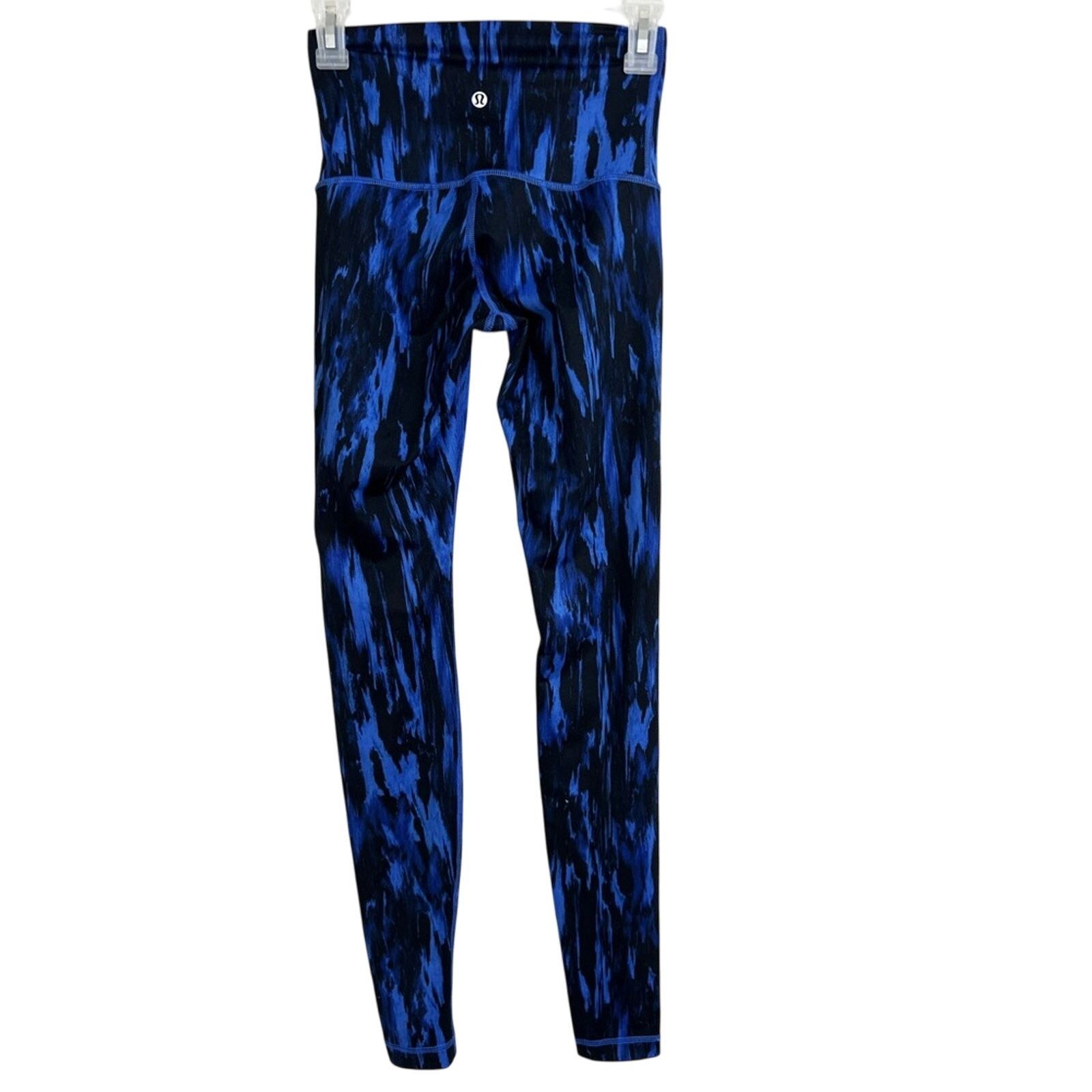 Lululemon LULULEMON Blue Black Wunder Under High Rise Leggings Size 4 Size 27" / US 4 / IT 40 - 1 Thumbnail