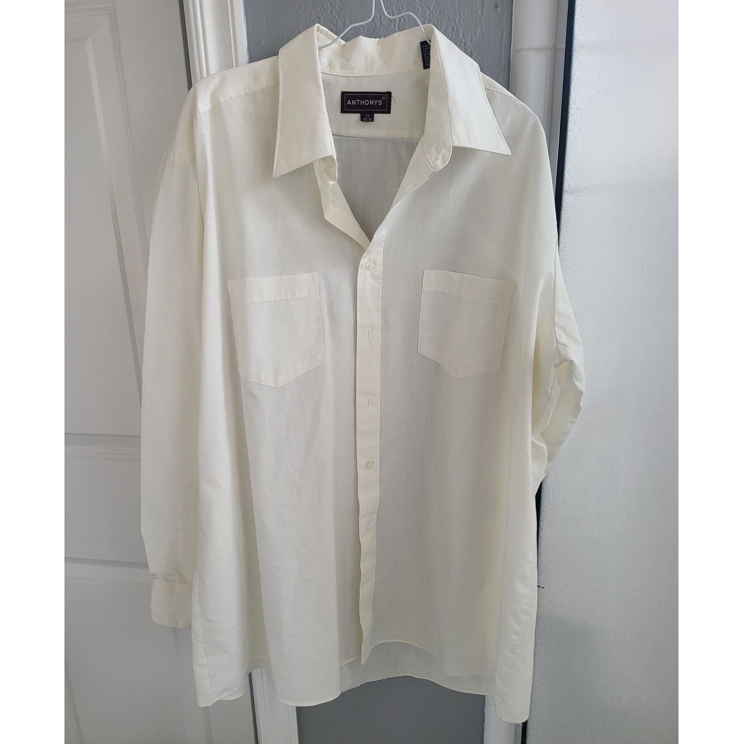 Other Vintage Anthony's Men's Off White Button Up Shirt - 17 34/35 Size US S / EU 44-46 / 1 - 1 Thumbnail