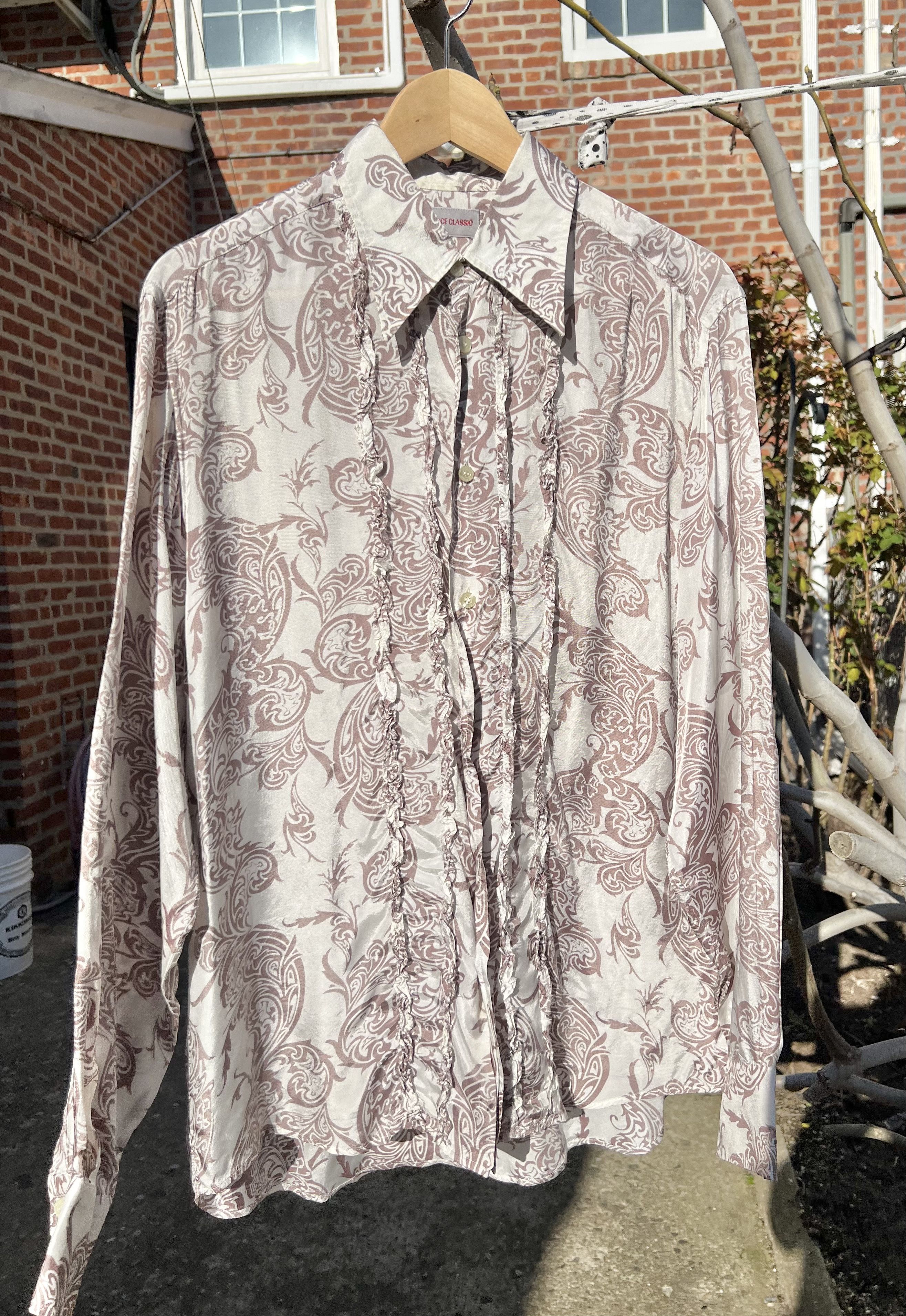 Vintage 90’s Versace Classic Shiny Tribal Print Shirt