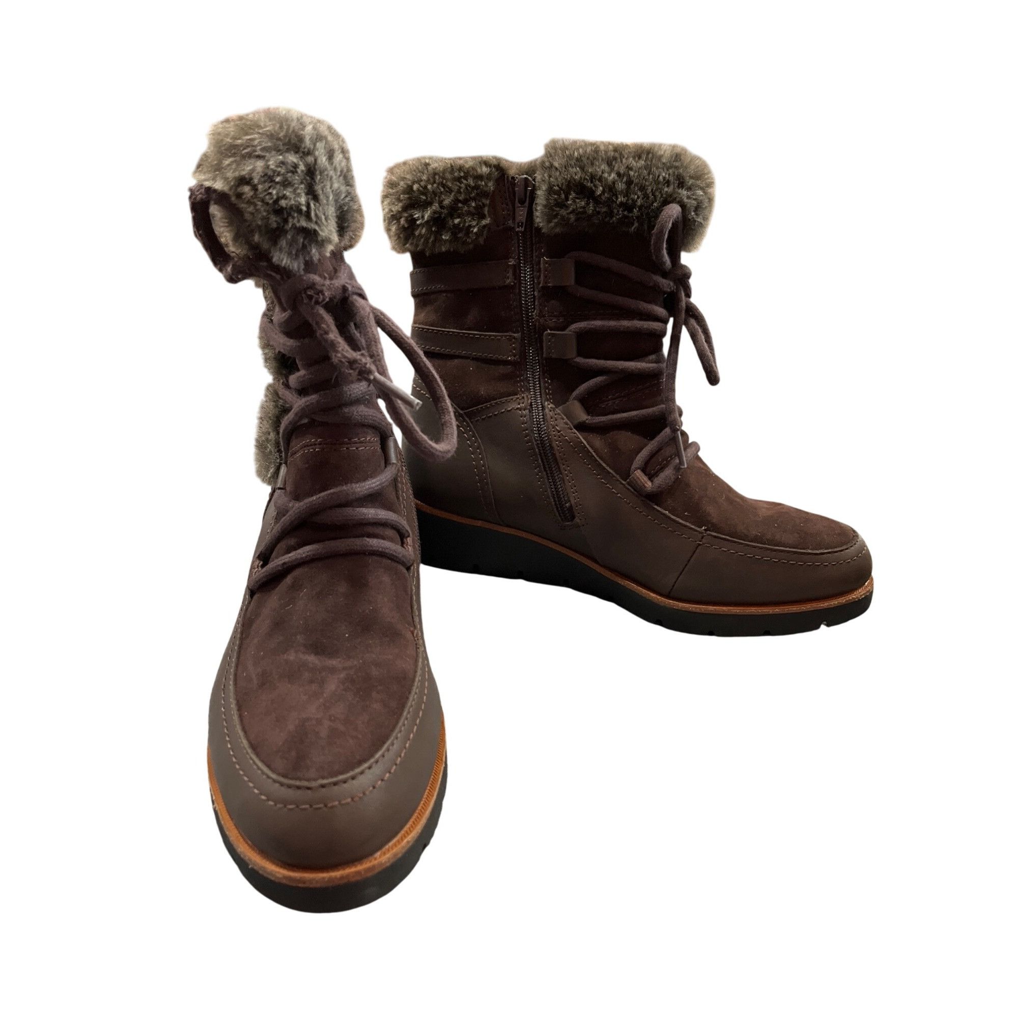 Other Earth Womens Brown Java Multi Faux Fur Trim Boots Sz 10M SKU Size US 10 / IT 40 - 2 Thumbnail