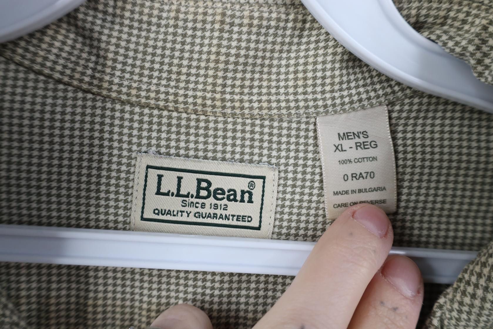 L.L. Bean Vintage 90s LL Bean Houndstooth Collared Button Down Shirt Size US XL / EU 56 / 4 - 6 Thumbnail