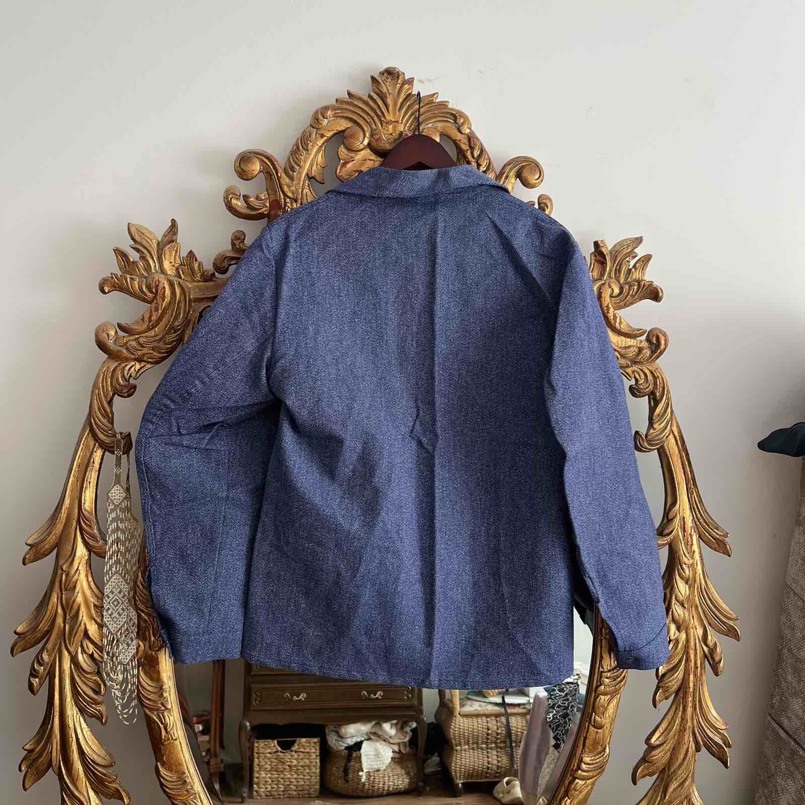 Le Laboureur Vintage Indigo French Workwear DEADSTOCK Jacket Size 48 90s Size US M / EU 48-50 / 2 - 2 Thumbnail