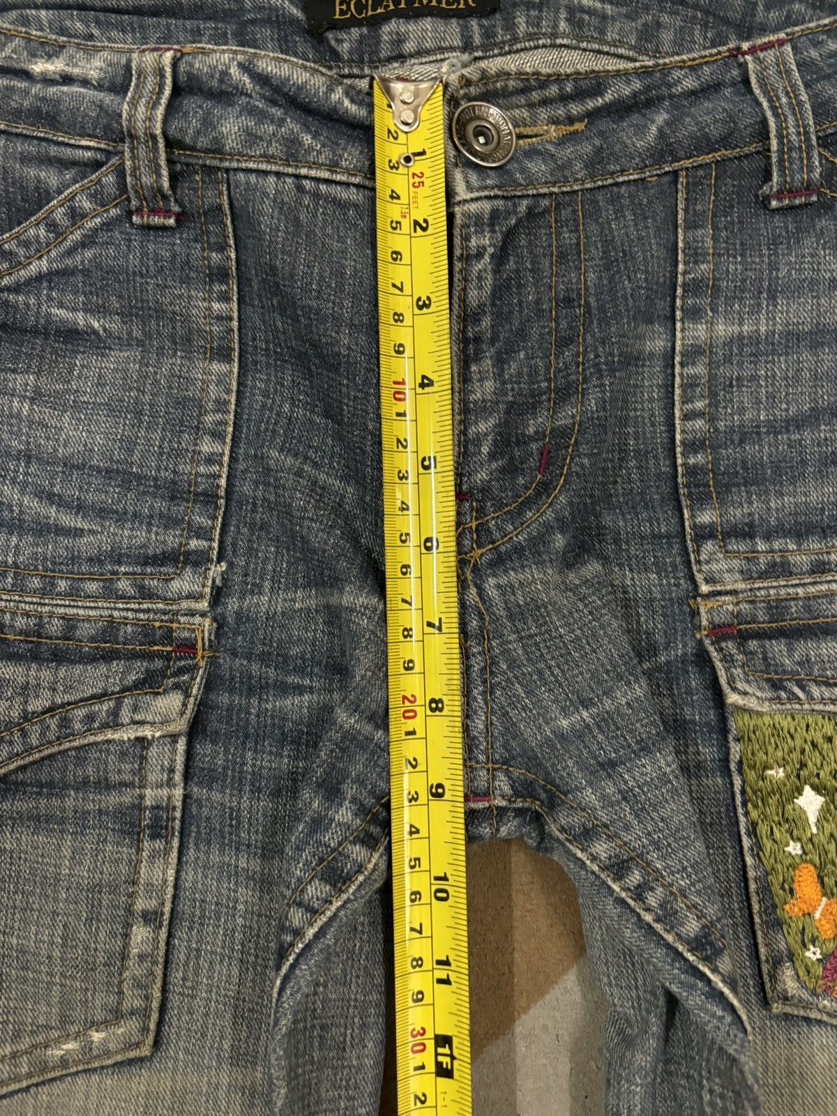 Japanese Brand Vintage Japanese Brand Floral Mud Wash Flare Bush Jeans Size US 31 - 17 Thumbnail