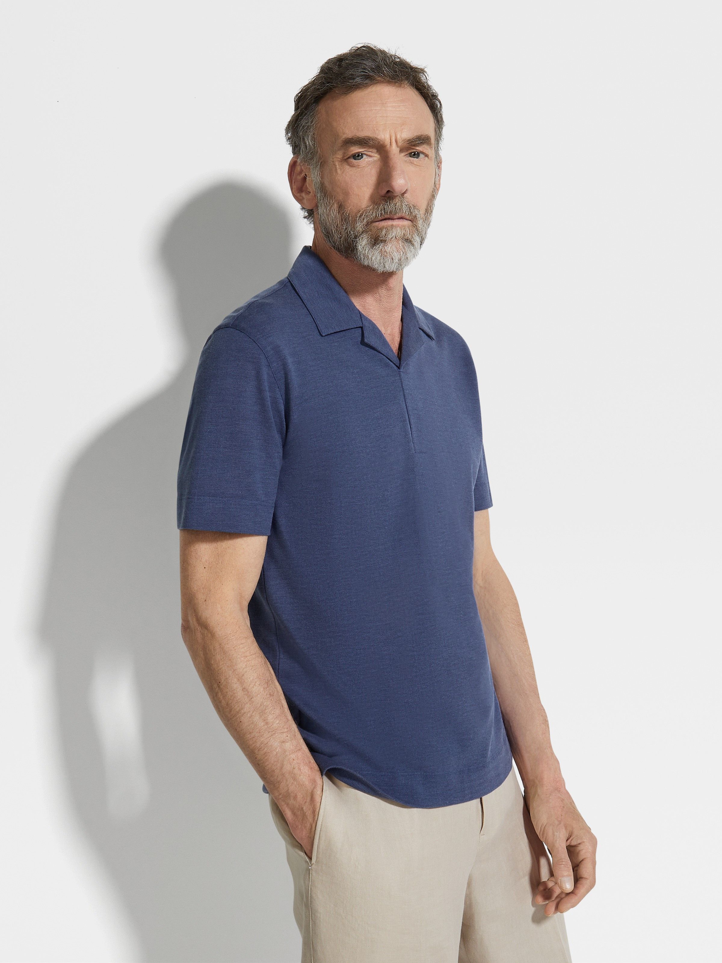 Ermenegildo Zegna o1s1rm0225 RUD313A7 Polo Shirt in Blue Size US L / EU 52-54 / 3 - 5 Thumbnail