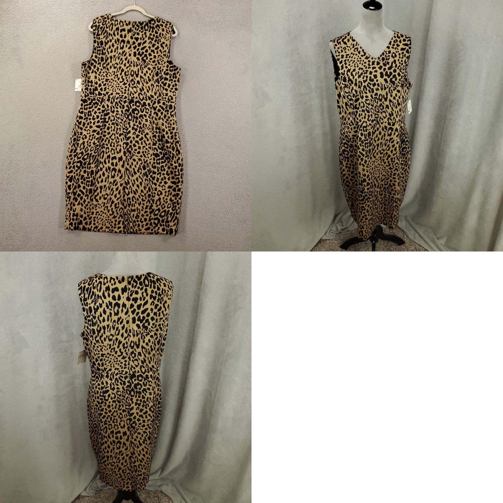 Old Navy New Womens Animal Print Dress Size 14 Knee Length Leopard Pullover NWT Old Navy V-Neck Sleeveless Shift Casual Multicolor Short Dress Womens Size XL / US 12-14 / IT 48-50 - 9 Thumbnail