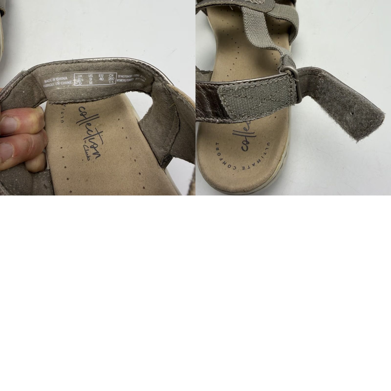 Clarks Clarks Sandals Women 9 Leissa Pewter Metallic Comfort Casual Size US 7 / IT 37 - 8 Thumbnail