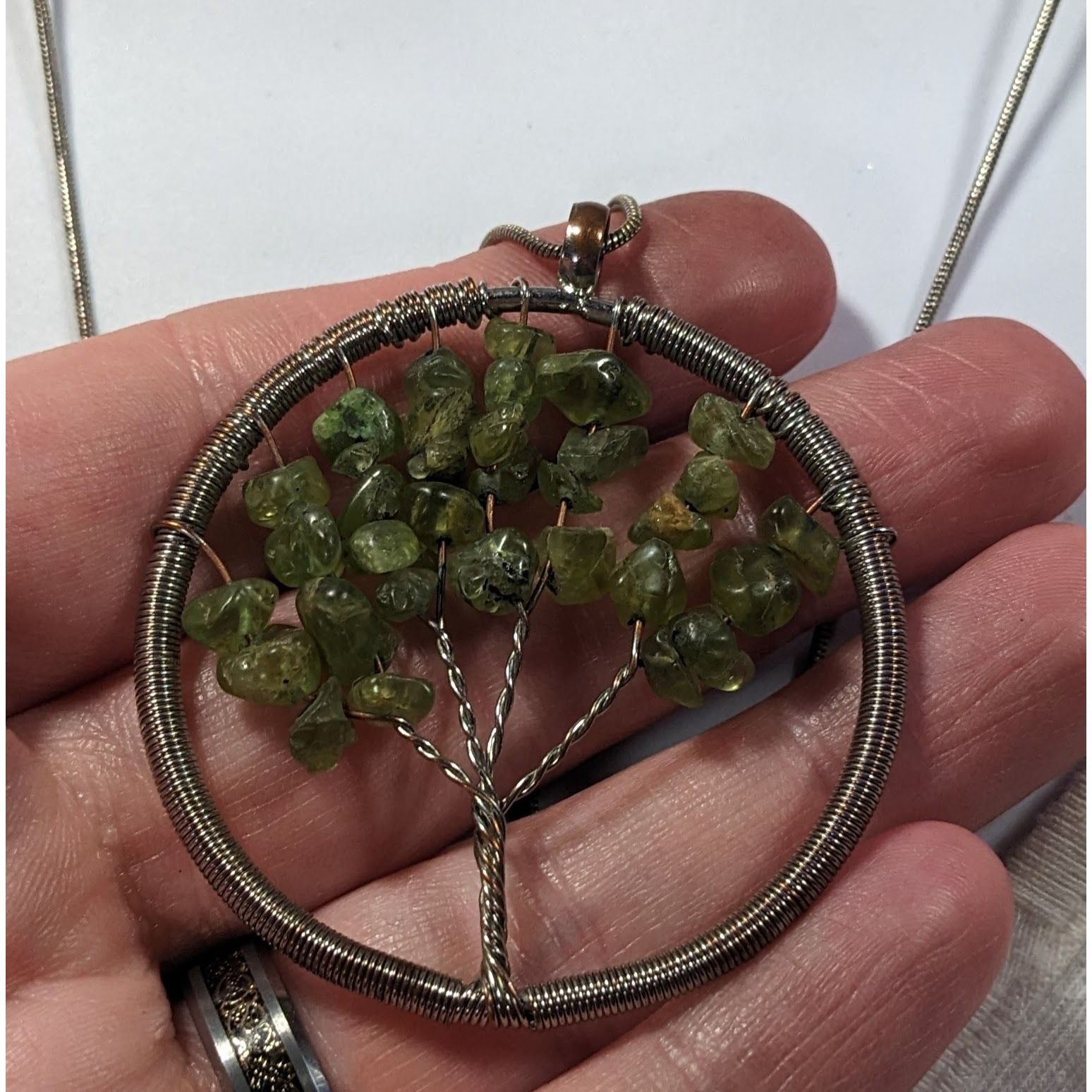 Other Mystical Silver Tone And Green Stone Tree Of Life Necklace Size ONE SIZE - 6 Thumbnail