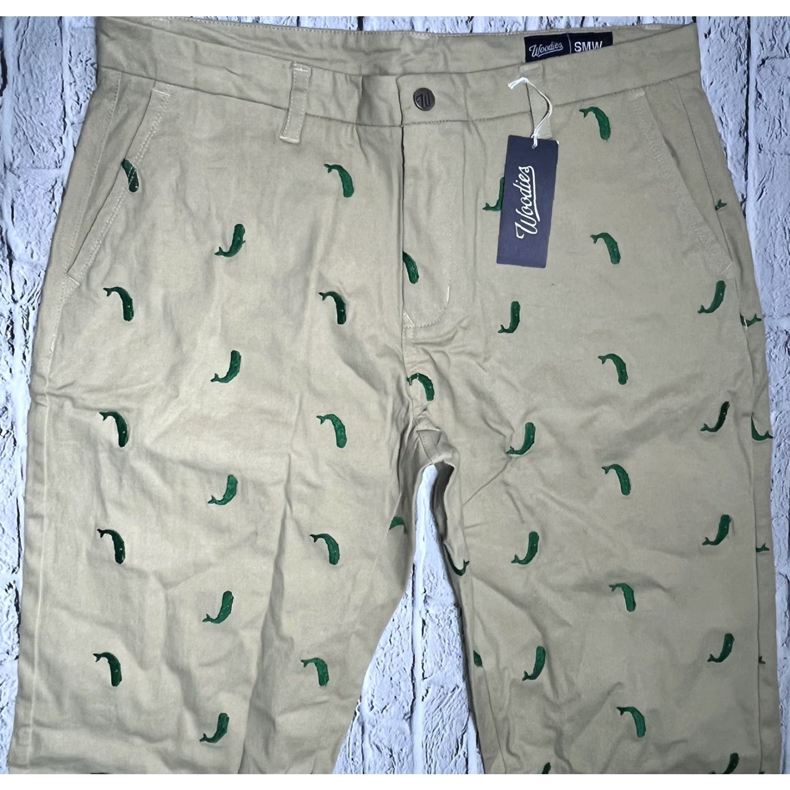 Vintage VINTAGE Woodies Pants Mens Chino Casual Regular Beige Khaki 37 34 Inseam Flat Front Button Zip Lined Cotton Wool? Size US 37 - 4 Thumbnail
