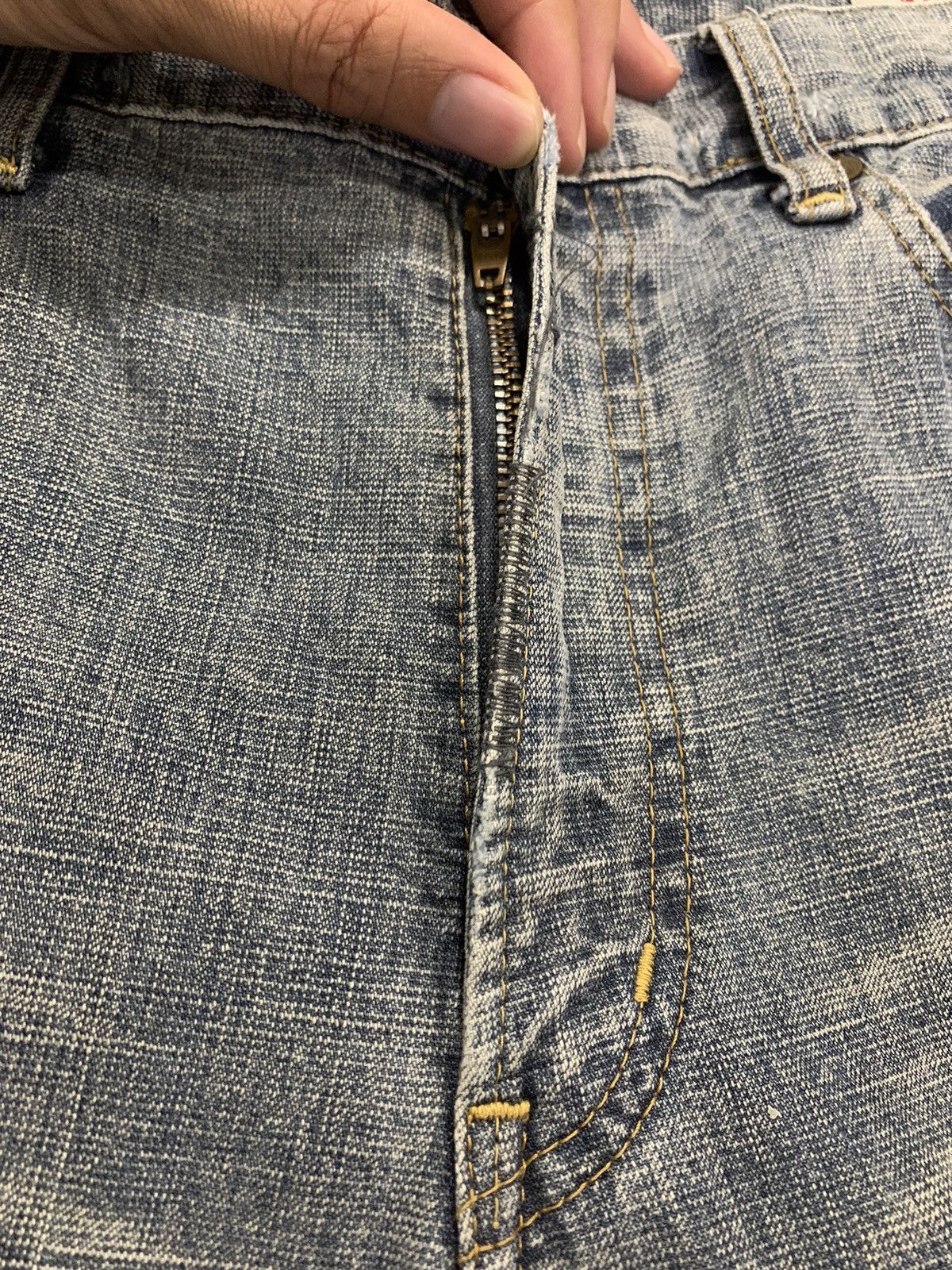 Japanese Brand BARTACK Distressed Denim Size US 34 / EU 50 - 18 Thumbnail