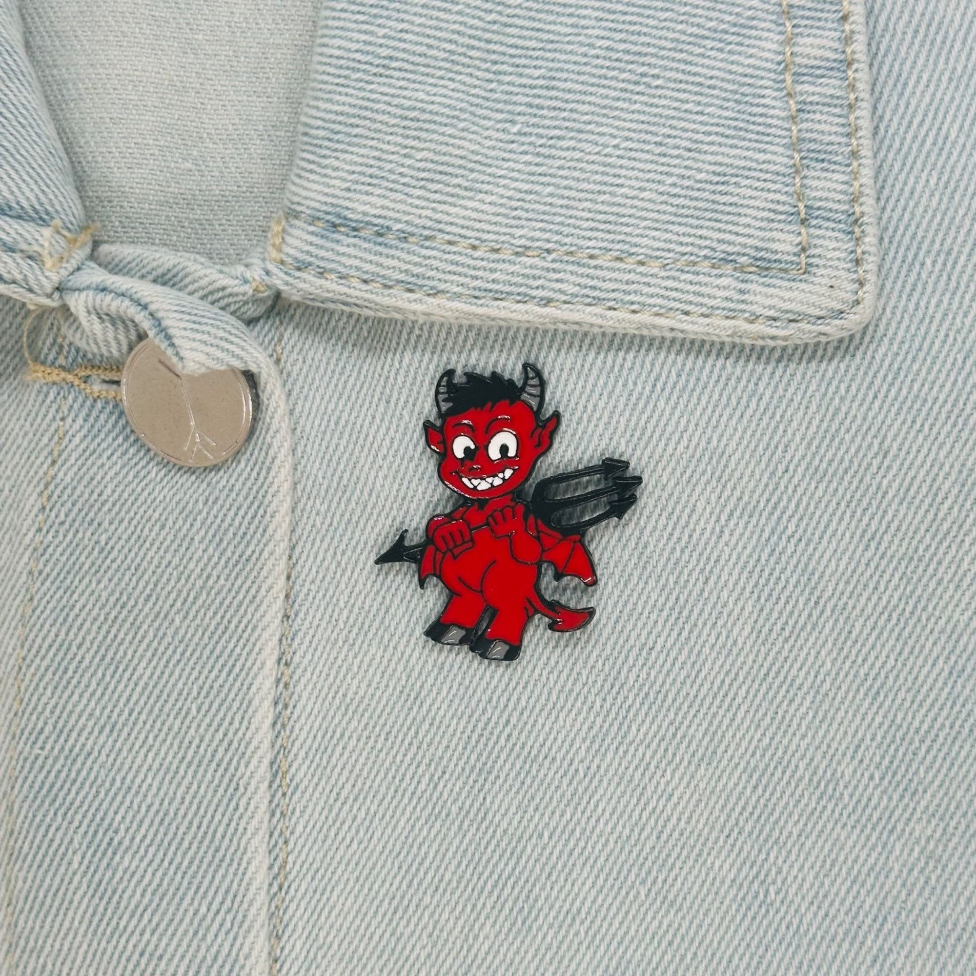 Other ✨Hell Devil Imp Enamel Pins Red Fire Head Vampire Badge Broo Size ONE SIZE - 1 Thumbnail