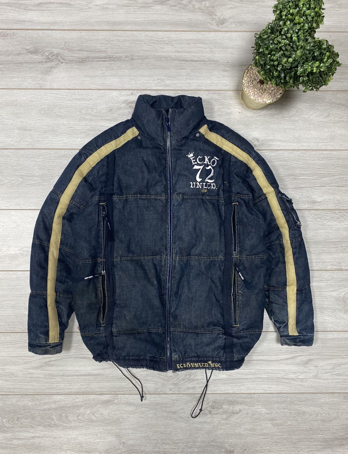Ecko Unltd. Ecko Unltd Y2K vintage denim puffer down jacket size L Size US L / EU 52-54 / 3 - 2 Thumbnail