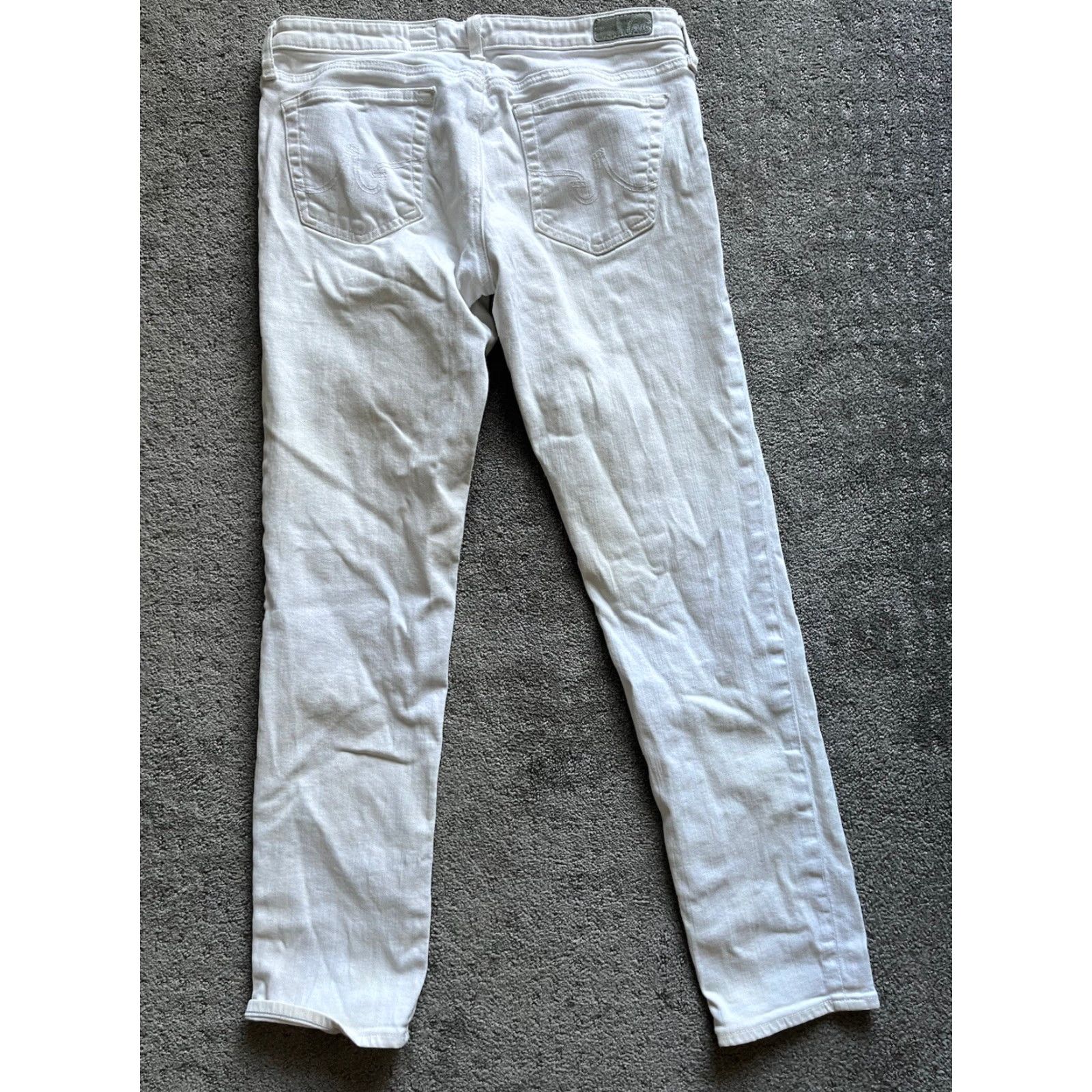 Vintage Adriano Goldschmied The Stilt Cigarette Leg White Jean Wash 30 Made USA AG Size 30" / US 8 / IT 44 - 3 Thumbnail