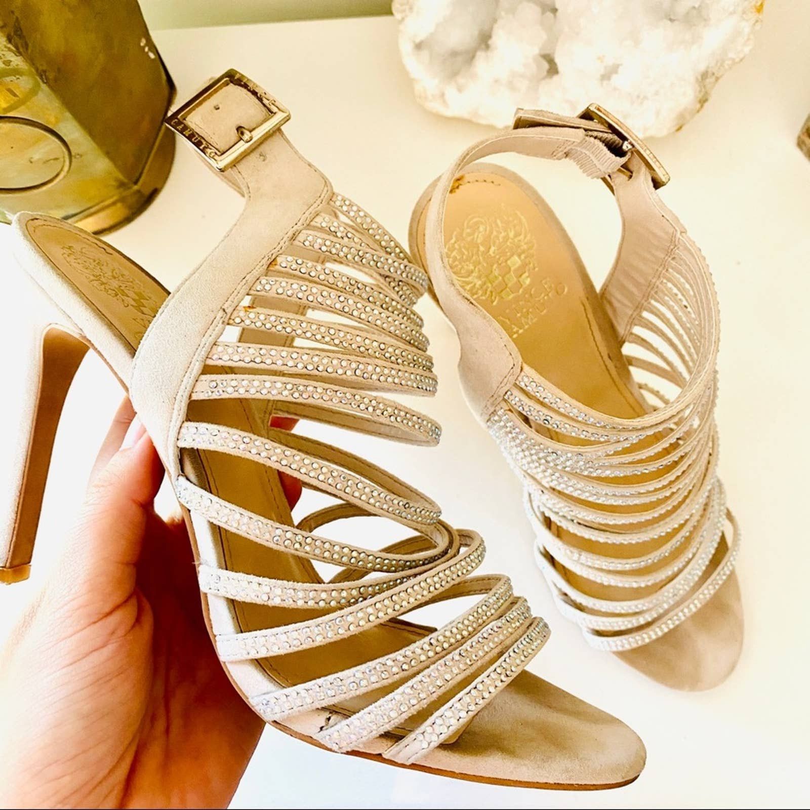 vince camuto nude heels