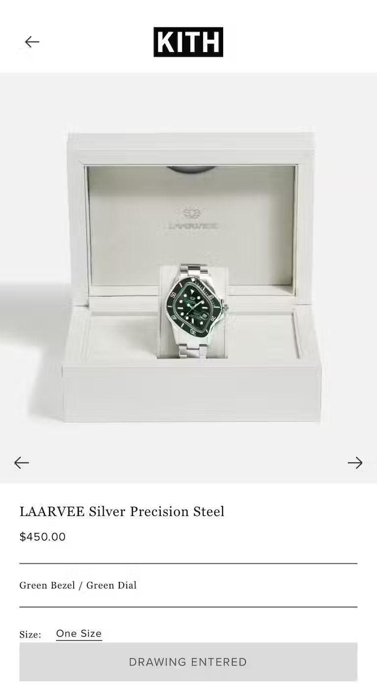 Kith Laarvee Silver Precision Steel Green Bezel & Green Dial | Grailed