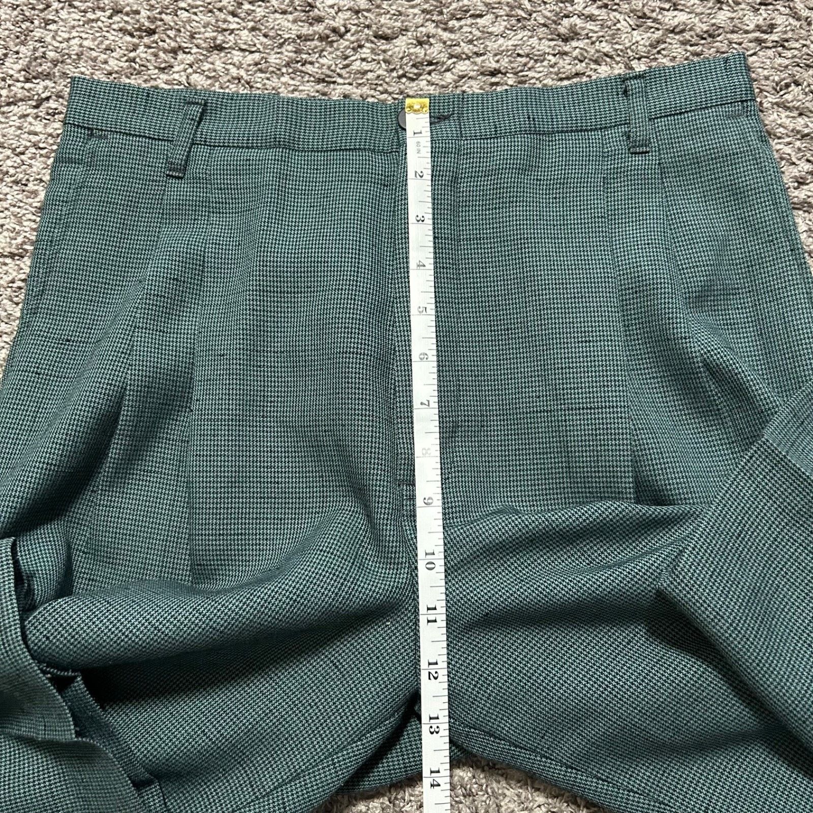 Vintage Vintage 70s Houndstooth Pants Polyester Dark Green 30x29 Size US 30 / EU 46 - 7 Thumbnail