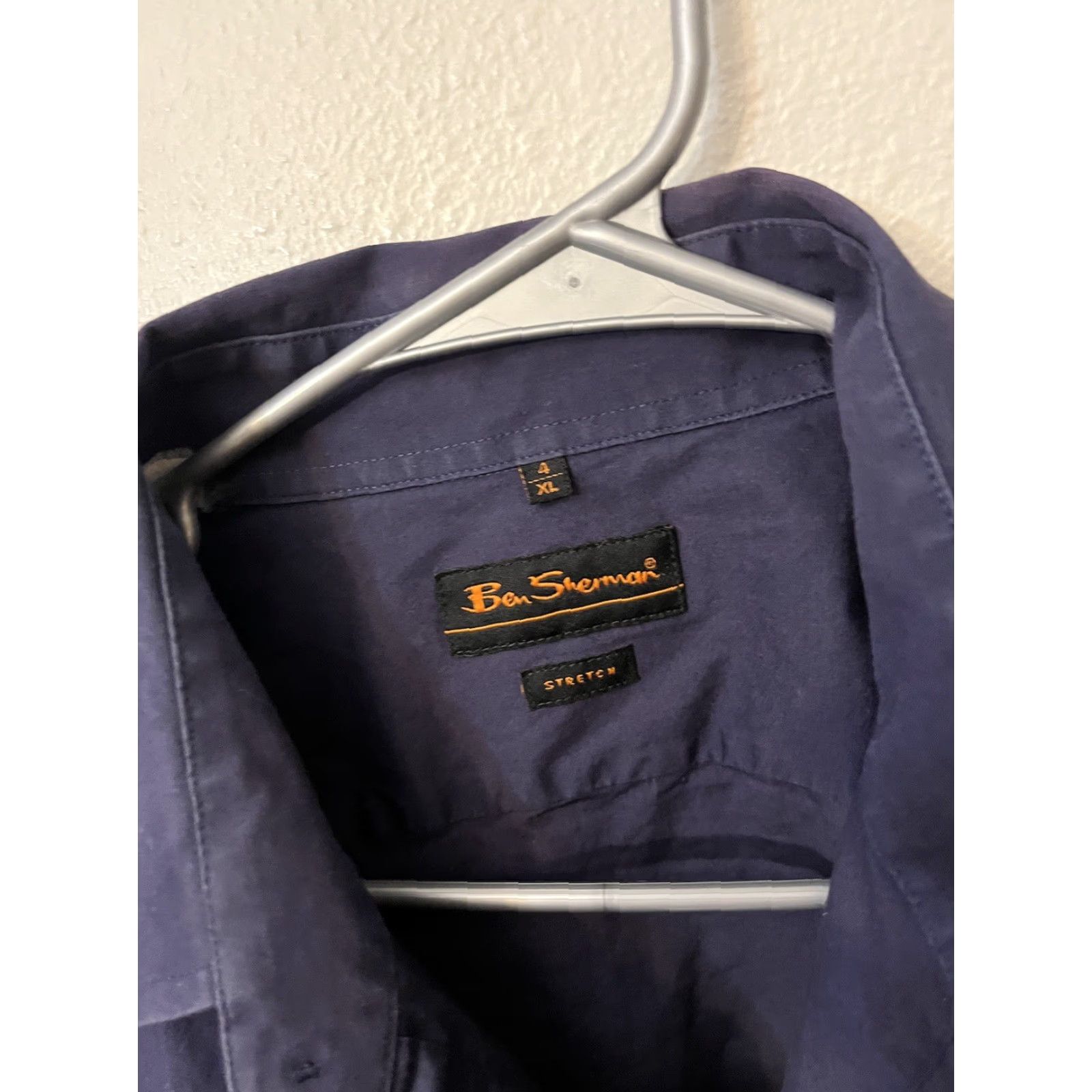 Ben Sherman Ben Sherman Shirt Mens XL Navy Blue Button-Up Stretch Tailored Collared Long Sleeve Classic Business Casual Travel Size US XL / EU 56 / 4 - 3 Thumbnail