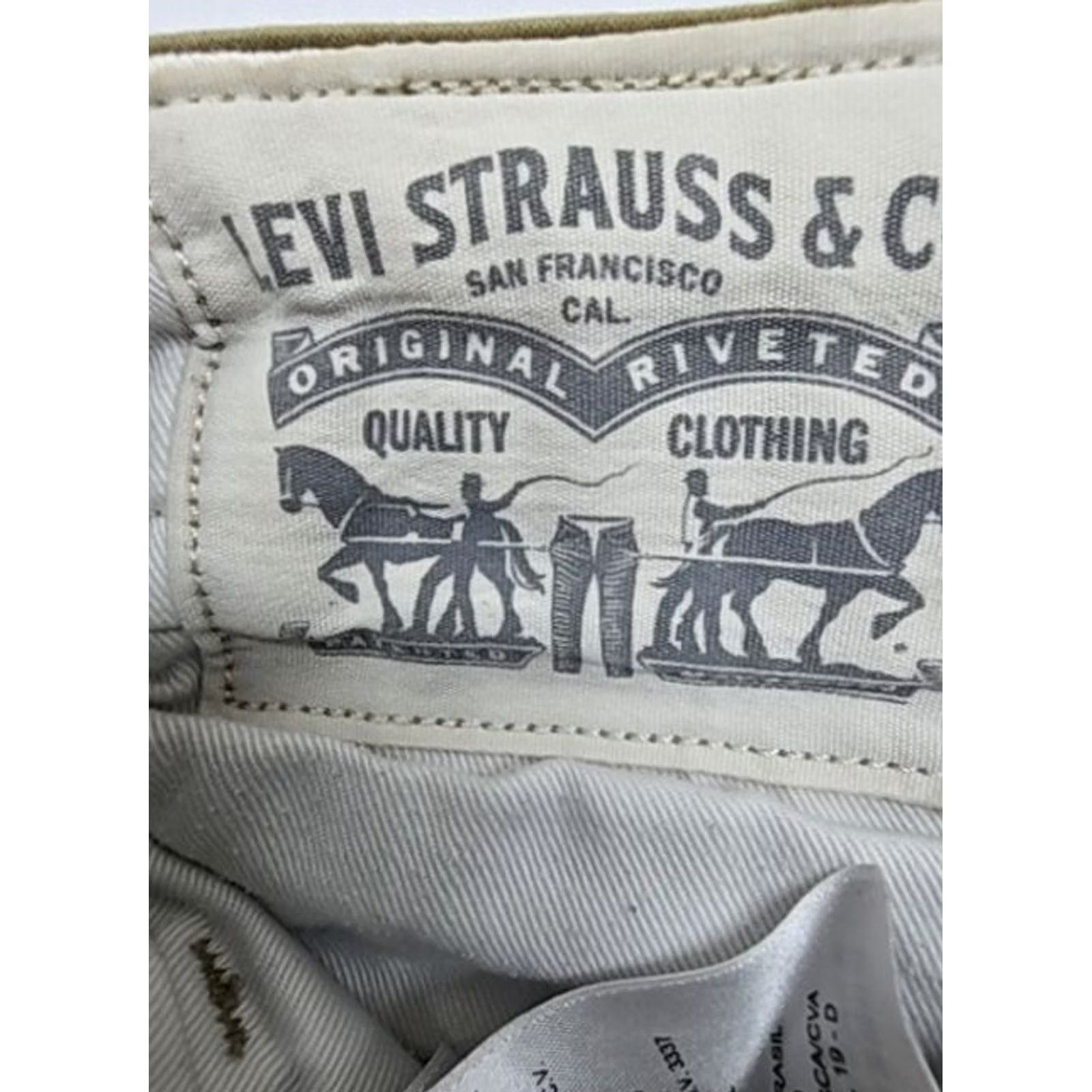 Vintage Levi Strauss Men Khaki Straight Jeans 31x32 Regular Button 5-Pocket Size US 31 - 4 Thumbnail