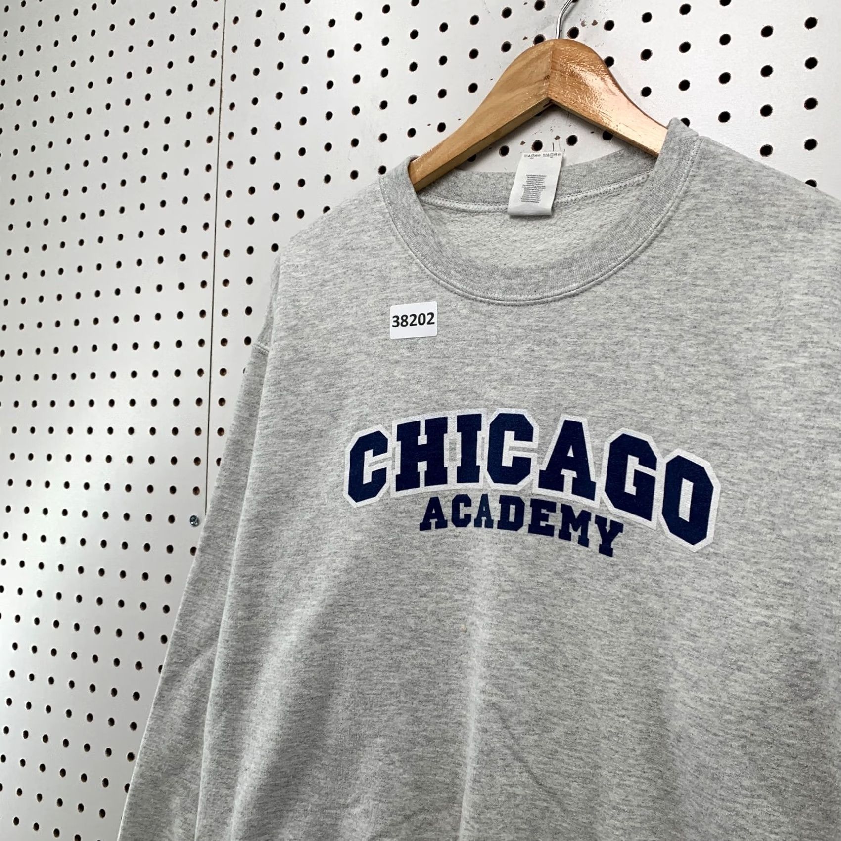 Gildan Chicago Academy Sweatshirt Mens Medium Gray Crewneck Embroidered 22x25.5 Size US M / EU 48-50 / 2 - 6 Thumbnail