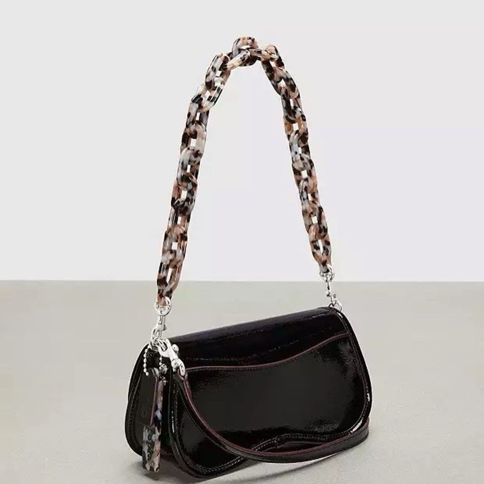 Coach NWT Coach Wavy Dinky Bag Patent Leather CQ056 Black Size ONE SIZE - 10 Thumbnail