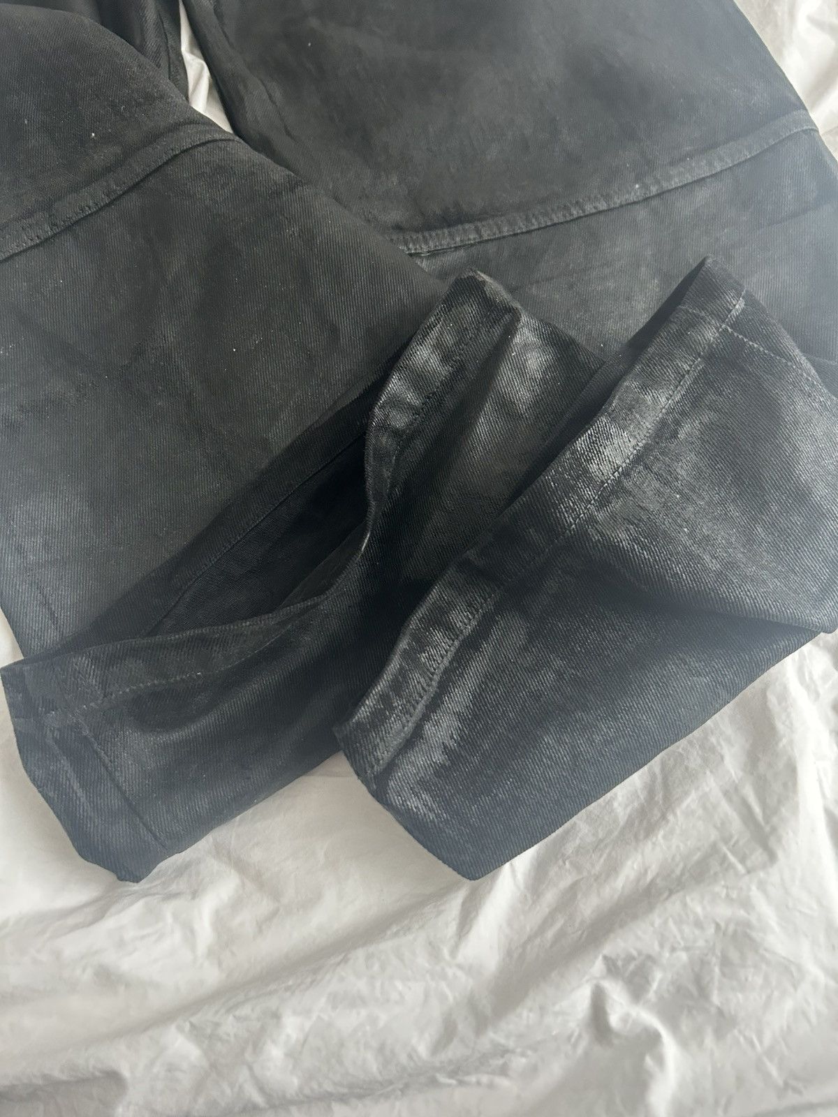 P.L.N. P.L.N LOW CROTCH OILSKIN DENIM Size US 31 - 2 Thumbnail