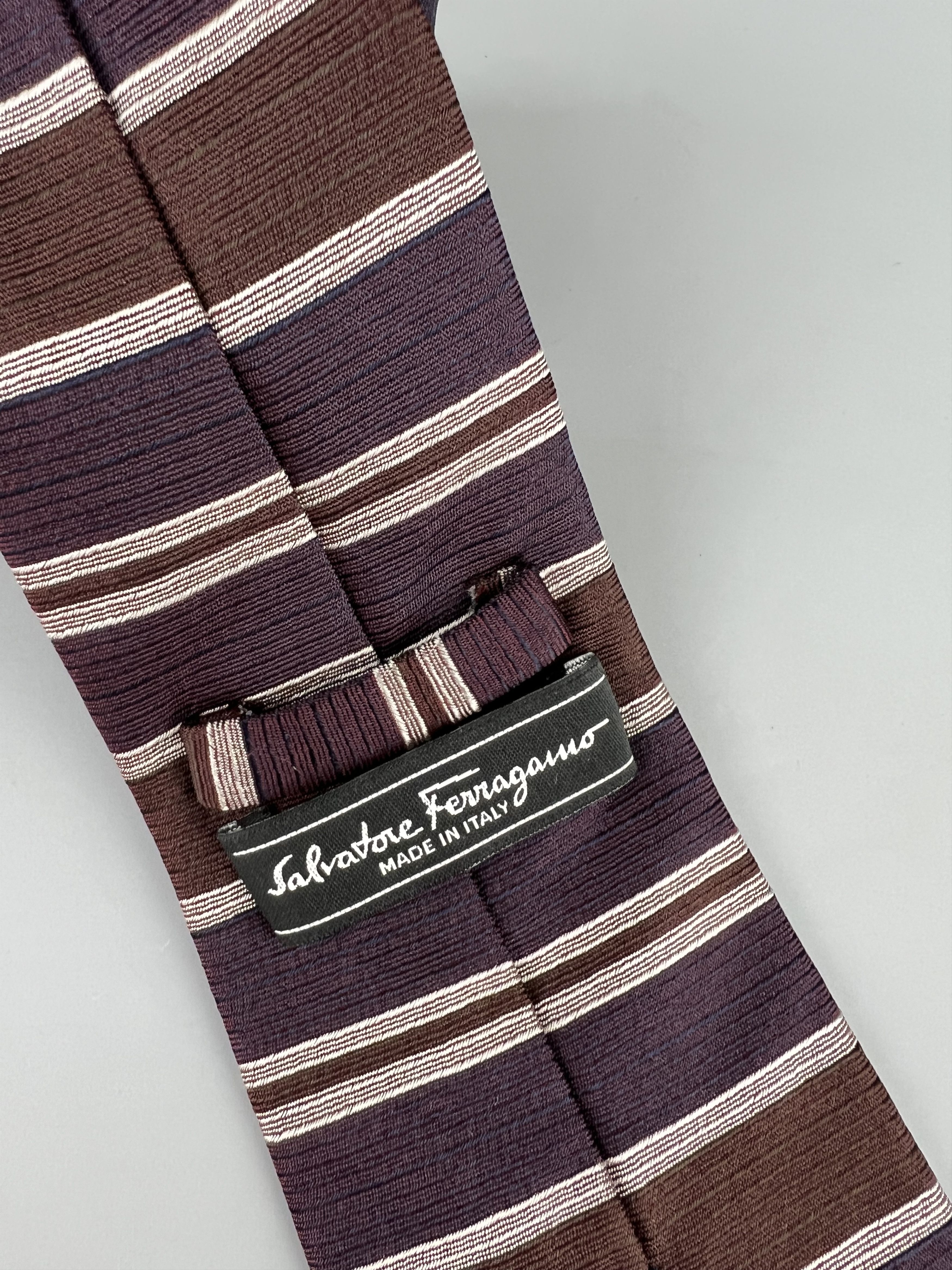 Salvatore Ferragamo Salvatore Ferragamo Striped Silk Tie Size ONE SIZE - 5 Thumbnail