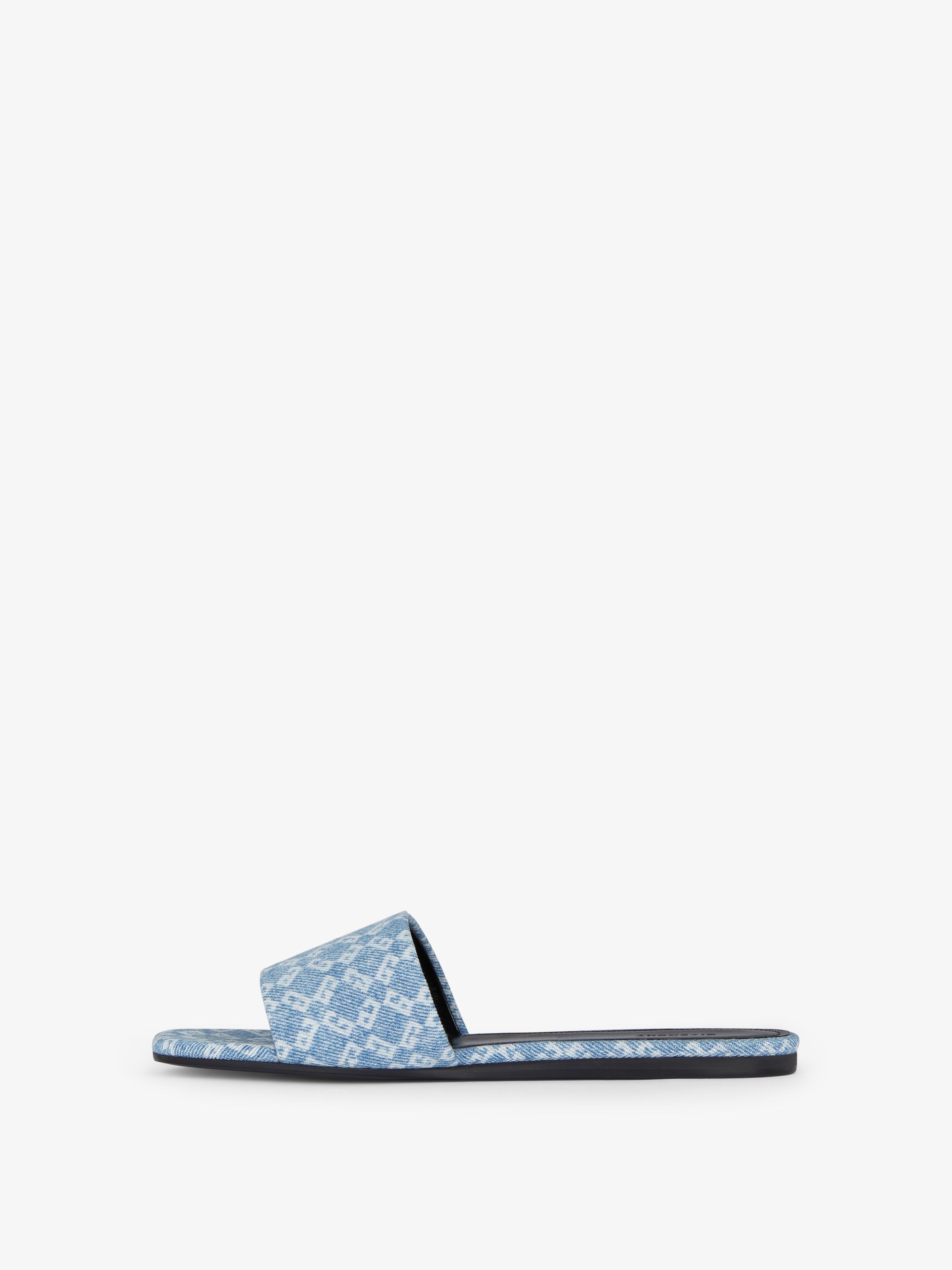 Givenchy o1srvl11e0825 4G Flat Slide Mules in Denim Monogram in Blue Size US 5 / IT 35 - 3 Thumbnail