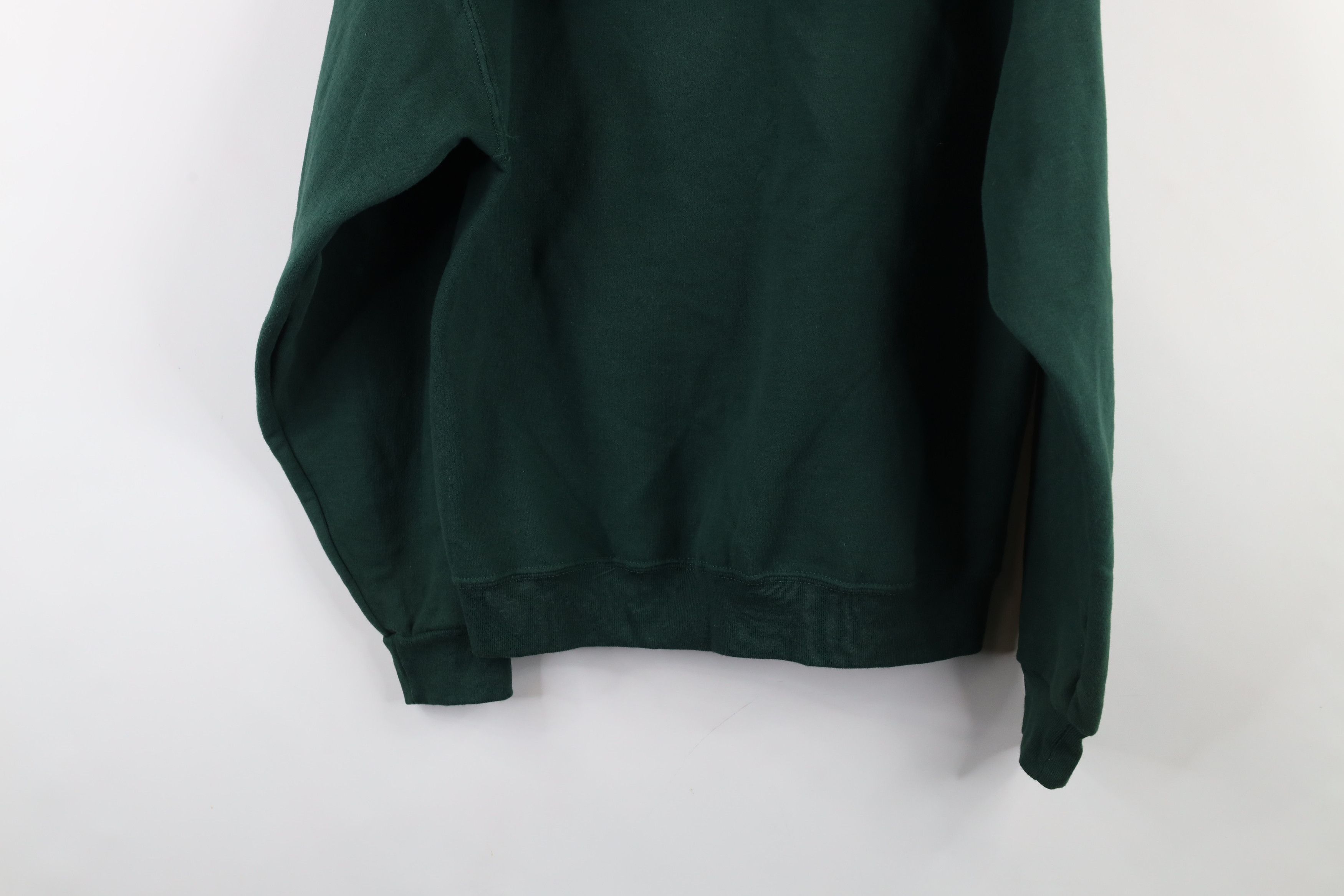 Vintage Vintage 90s Streetwear Blank Hoodie Sweatshirt Hunter Green Size US S / EU 44-46 / 1 - 11 Thumbnail