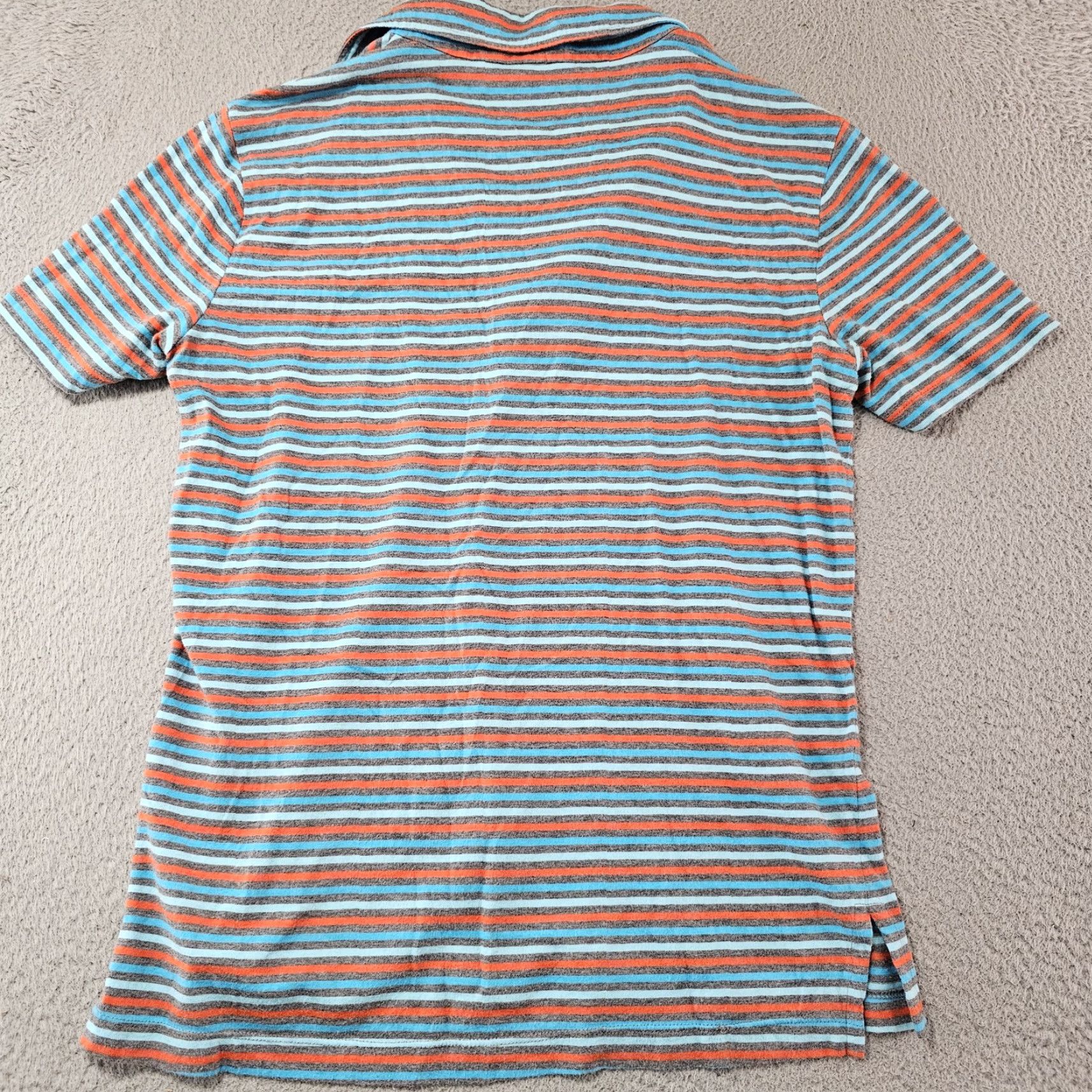 Mr Turk MR TURK Shirt Mens Small Blue Orange Striped Cotton Pullover Made USA Retro Polo Short Sleeve Collared Vintage No Size US S / EU 44-46 / 1 - 5 Thumbnail