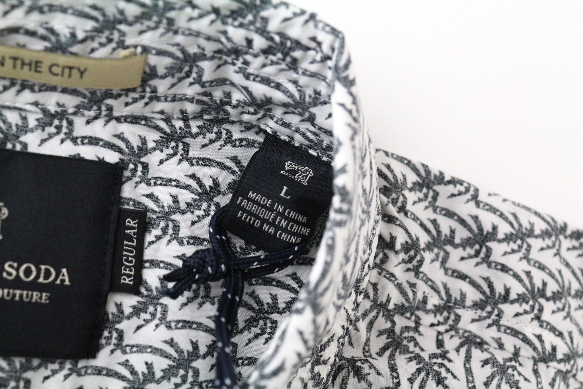Scotch & Soda AMS COUTURE L White Cotton Palm Pattern Shirt 74394 Size US L / EU 52-54 / 3 - 6 Thumbnail