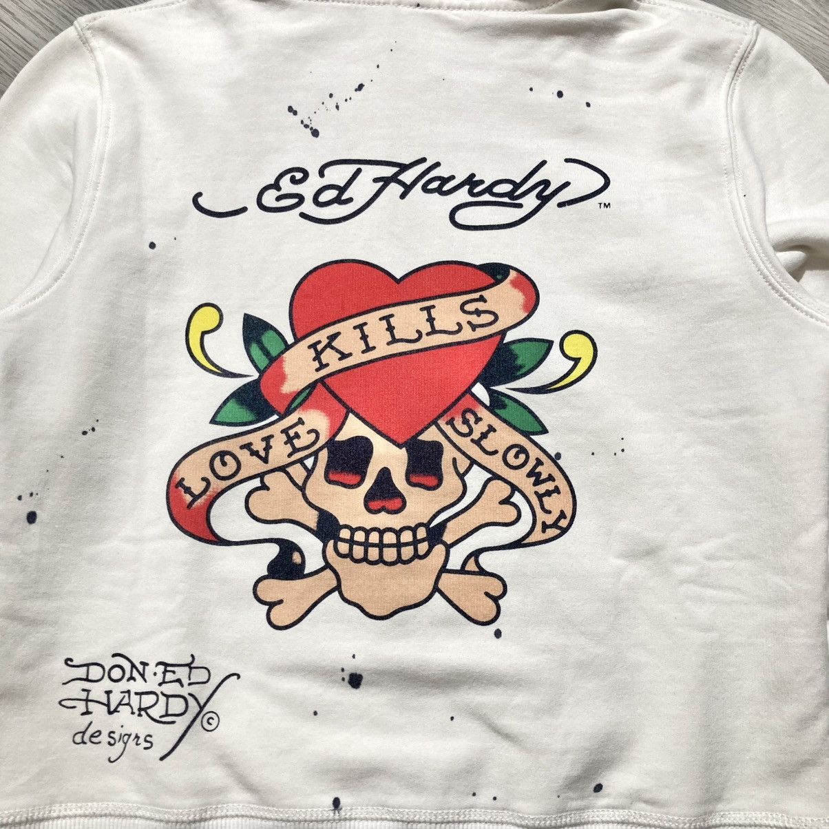 Ed Hardy Vintage Ed Hardy Skulls Tattoo “No More War” Ziphoodie Y2k Size US XS / EU 42 / 0 - 3 Thumbnail