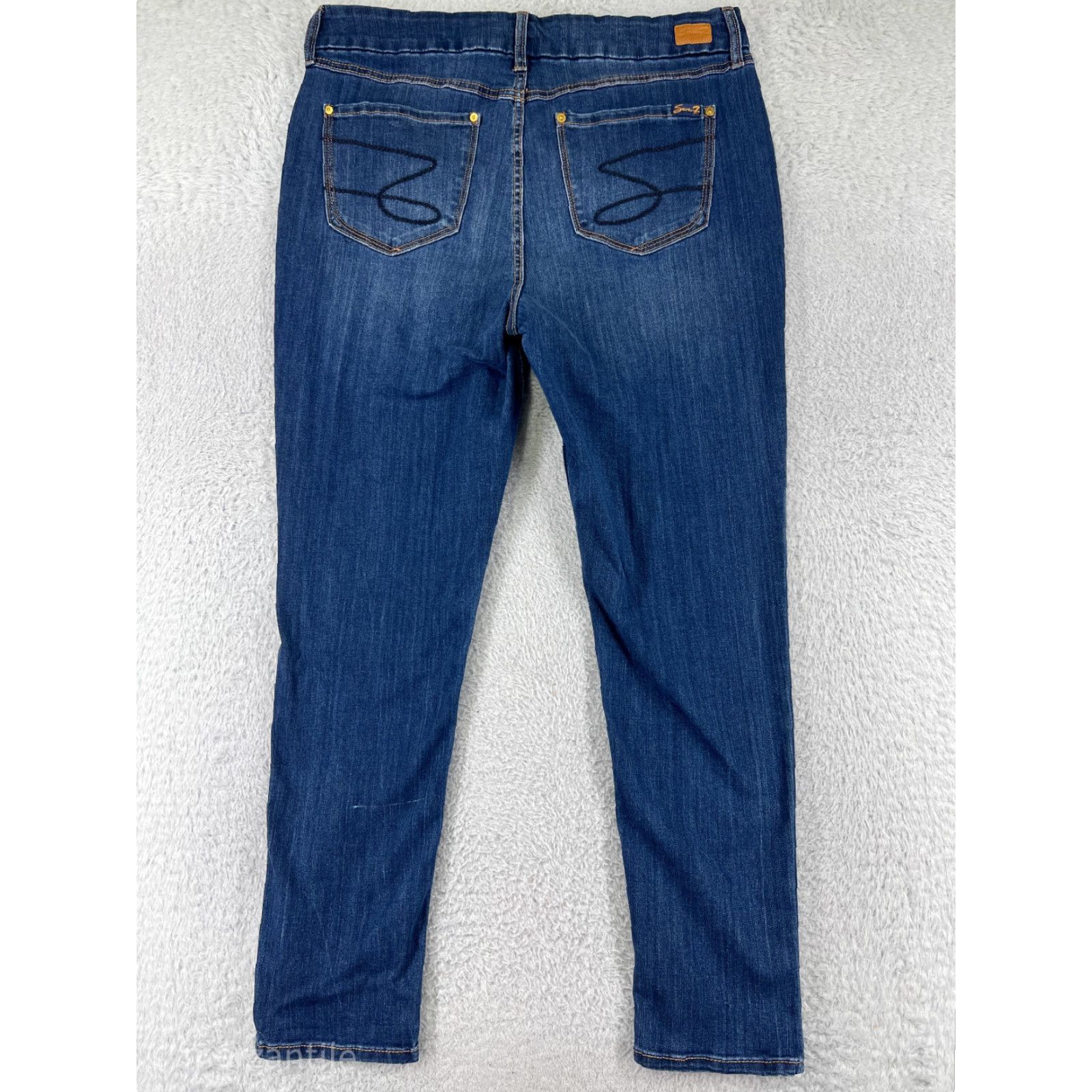 7 For All Mankind 7 For All Mankind Jeans Womens 16 Blue High Rise Skinny Embroidered Cotton Blend Size 38" / US 16 / IT 52 - 2 Thumbnail