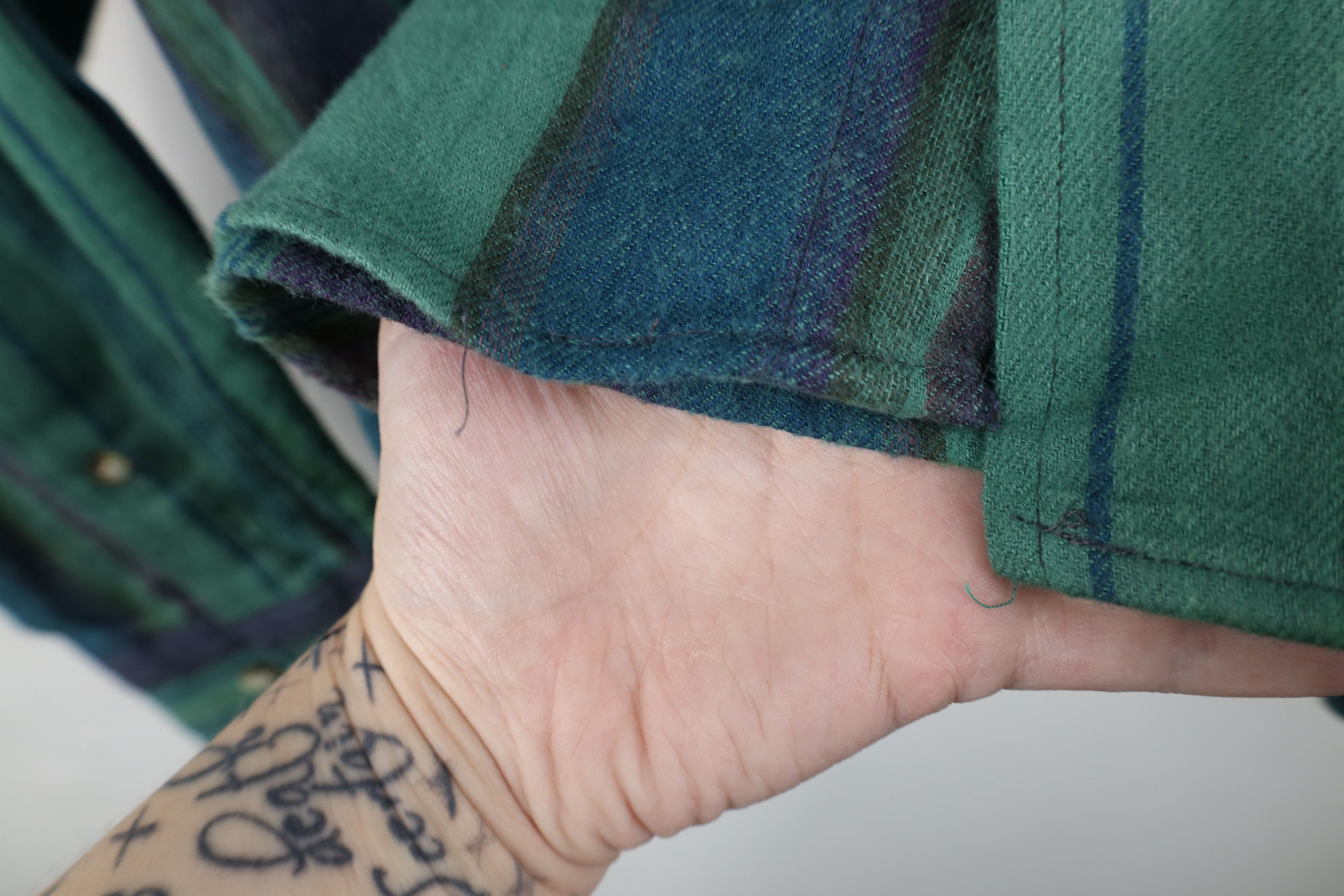 Vintage Vintage 90s Streetwear Flannel Band Collar Button Shirt Size US XXL / EU 58 / 5 - 7 Thumbnail
